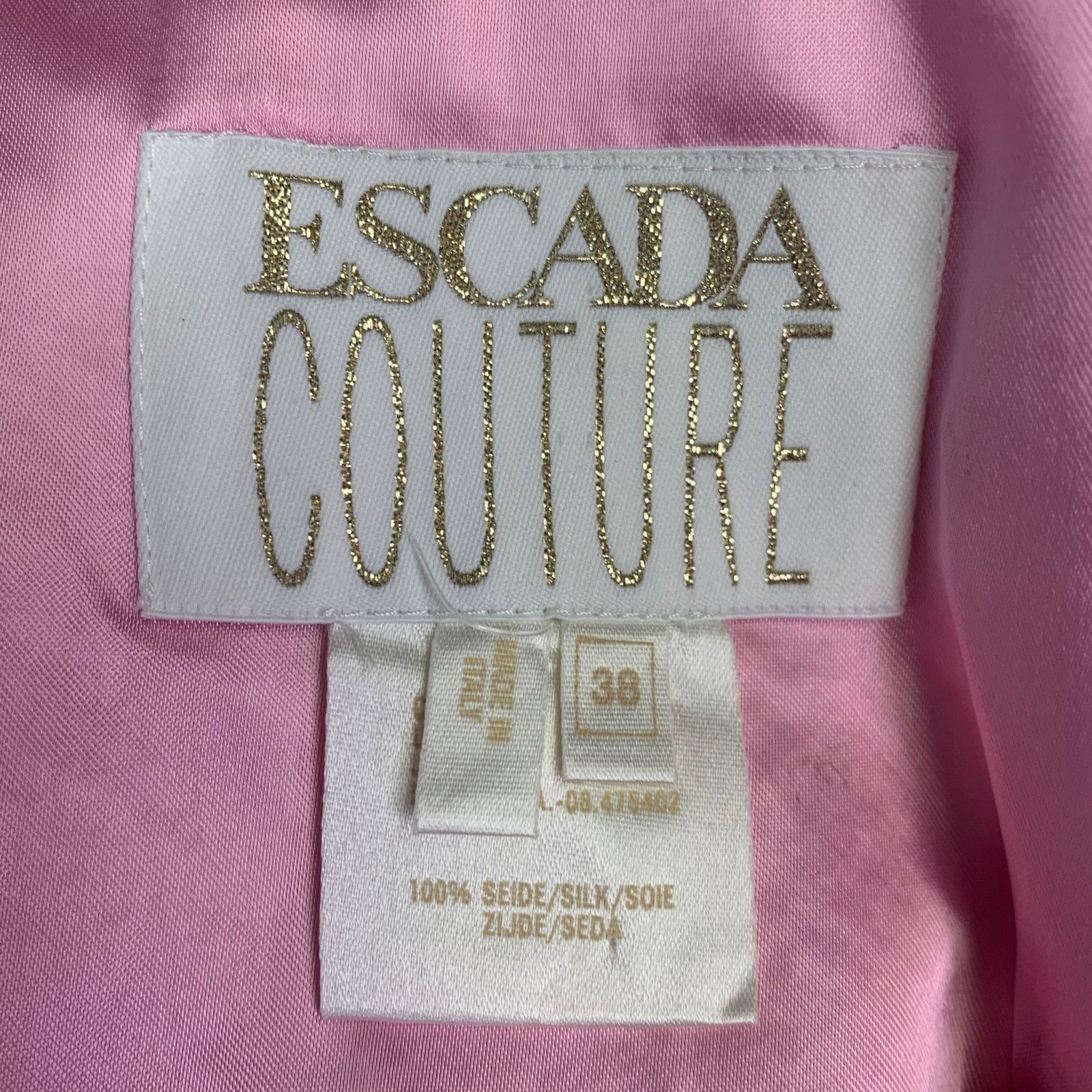 Escada Size 2 Pink Gold Silk Ruched Layered Evening Gown Size XS / US 0-2 / IT 36-38 - 5 Thumbnail