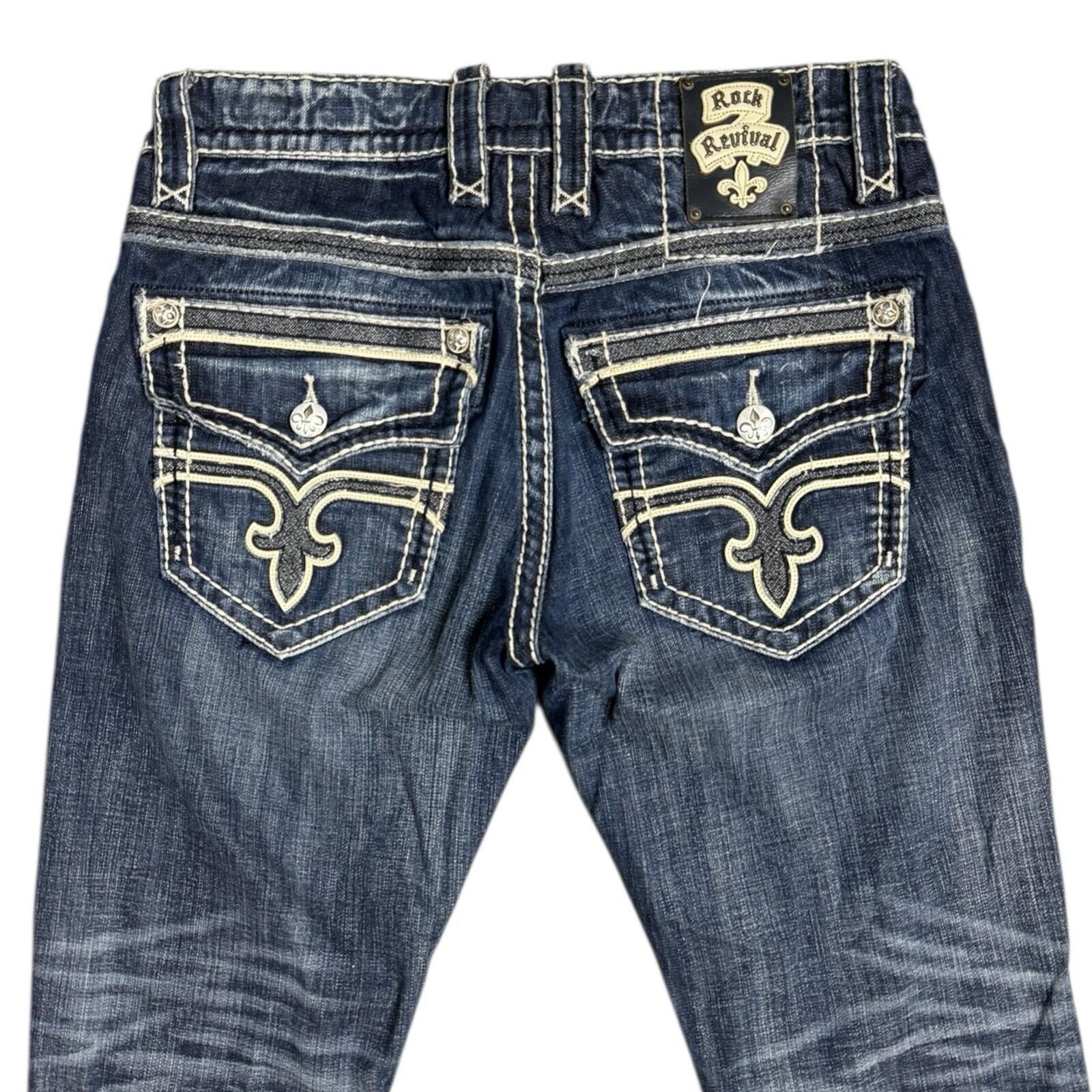 Rock Revival Rock Revival Chris Jeans Contrast Stitch Y2k Size 33 Size US 33 - 6 Thumbnail