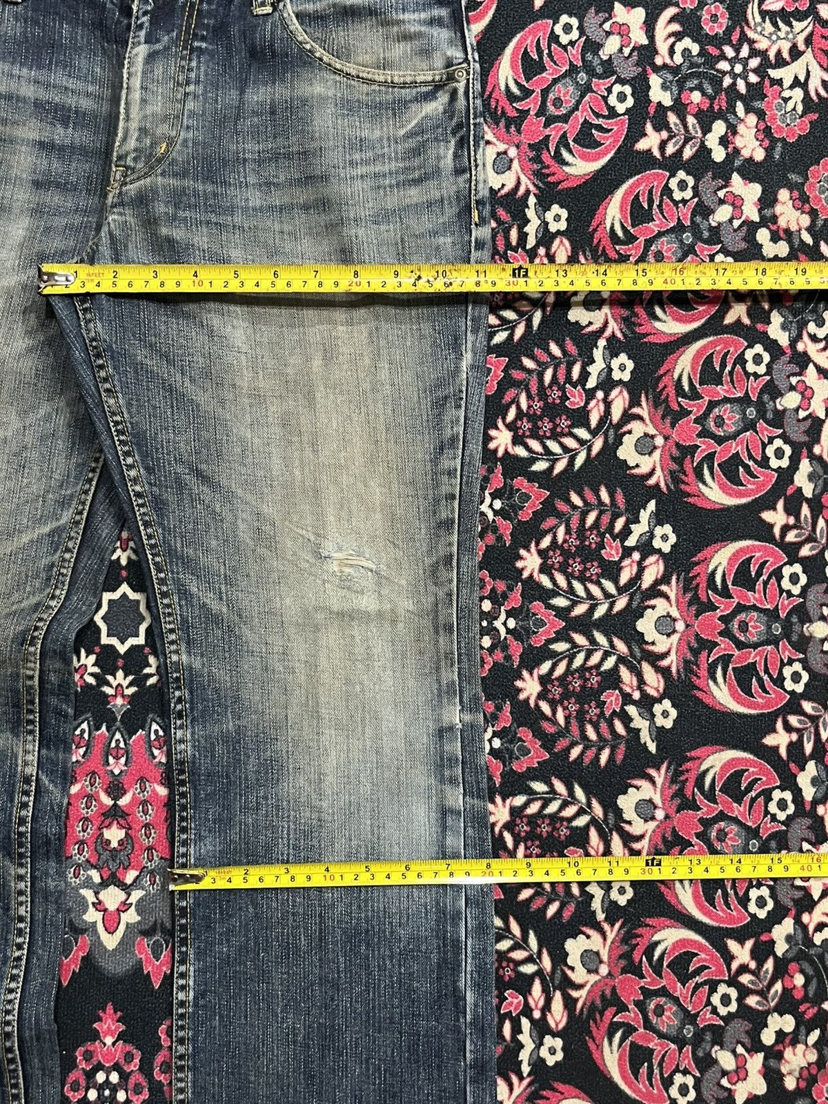 Atelier New Regime Atelier Sab Men Rusty Blue Faded Washed Panel Line Jeans Size US 30 / EU 46 - 14 Thumbnail