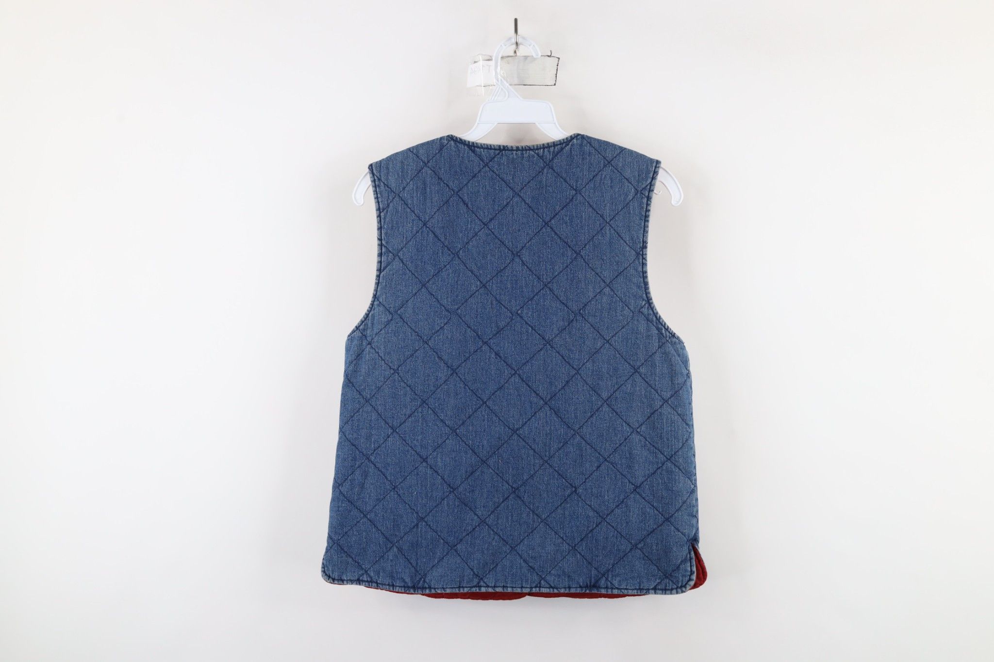Vintage Vintage 90s Streetwear Reversible Quilted Denim Vest Jacket Size S / US 4 / IT 40 - 10 Thumbnail