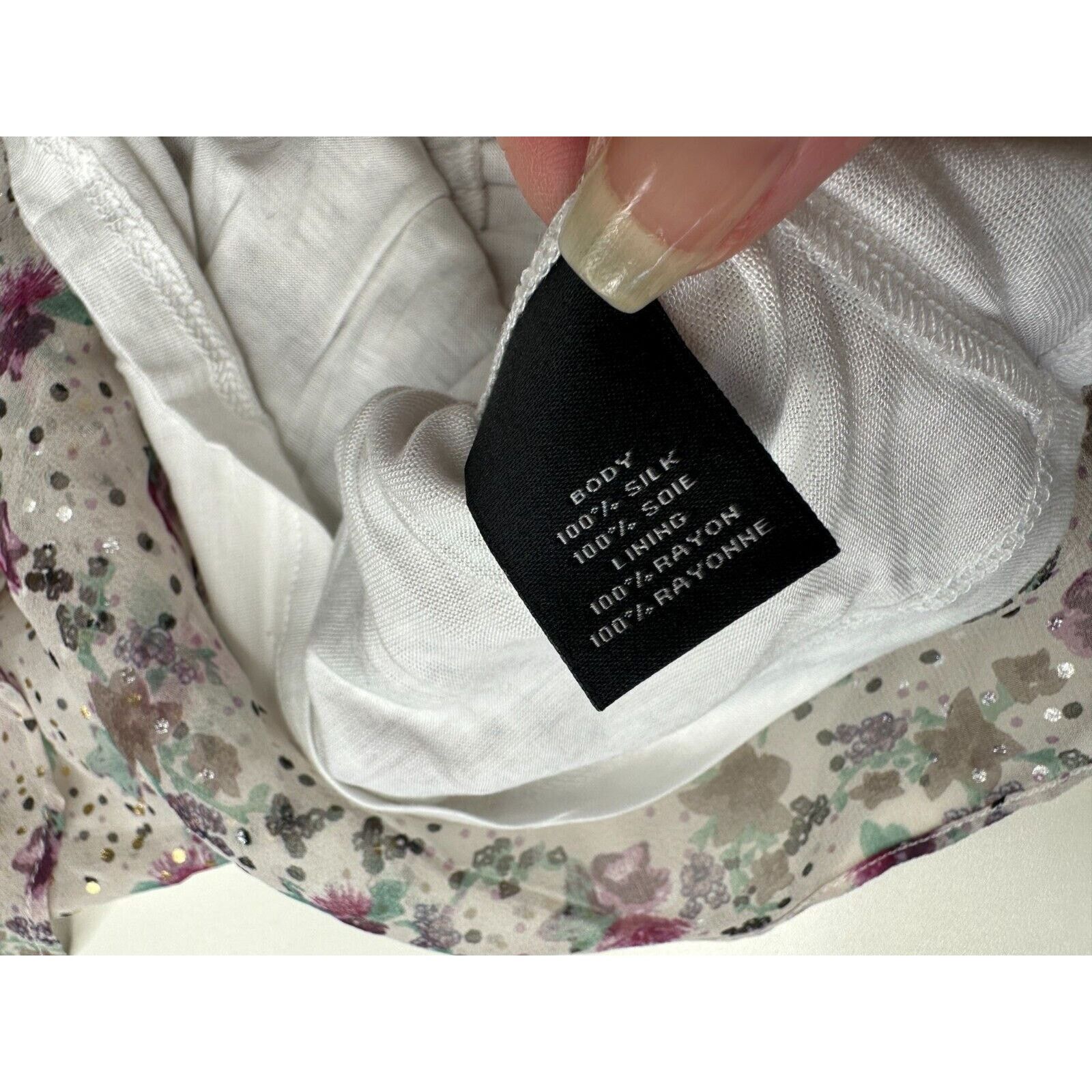 Other NWT Ella Moss White Purple Gold Dot Spaghetti Ruffle Top L Size L / US 10 / IT 46 - 9 Thumbnail