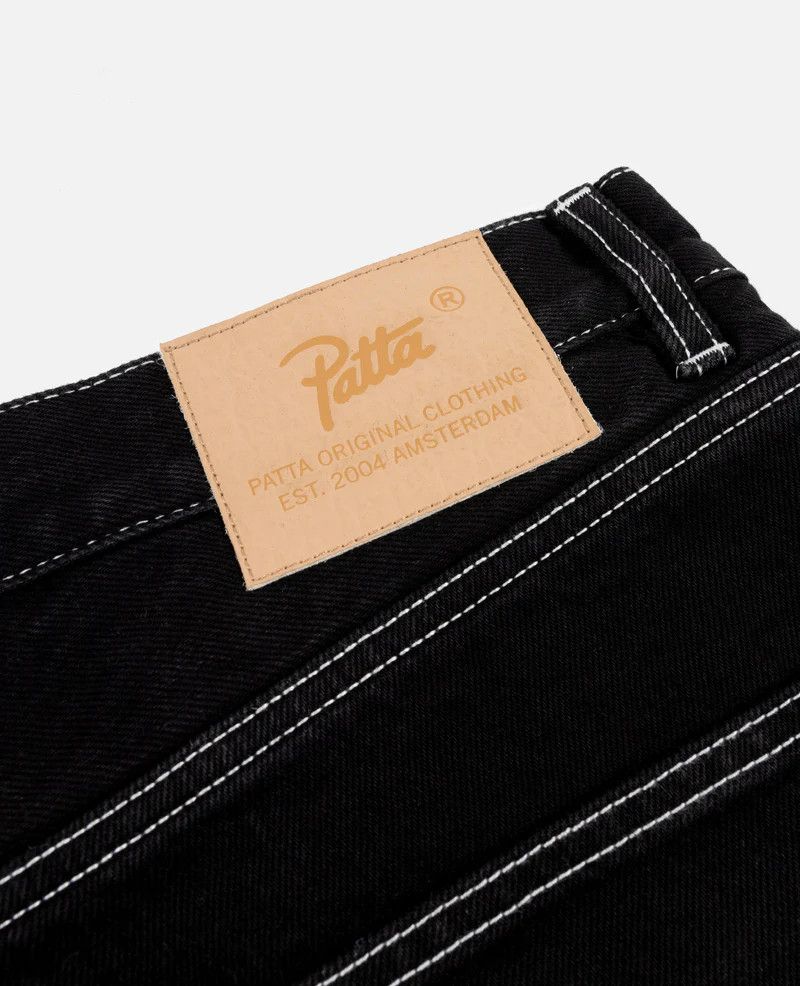 Patta o1mle0426 Patta Contrast Stitch Loose Denim Pants in Black Size US 36 / EU 52 - 4 Thumbnail
