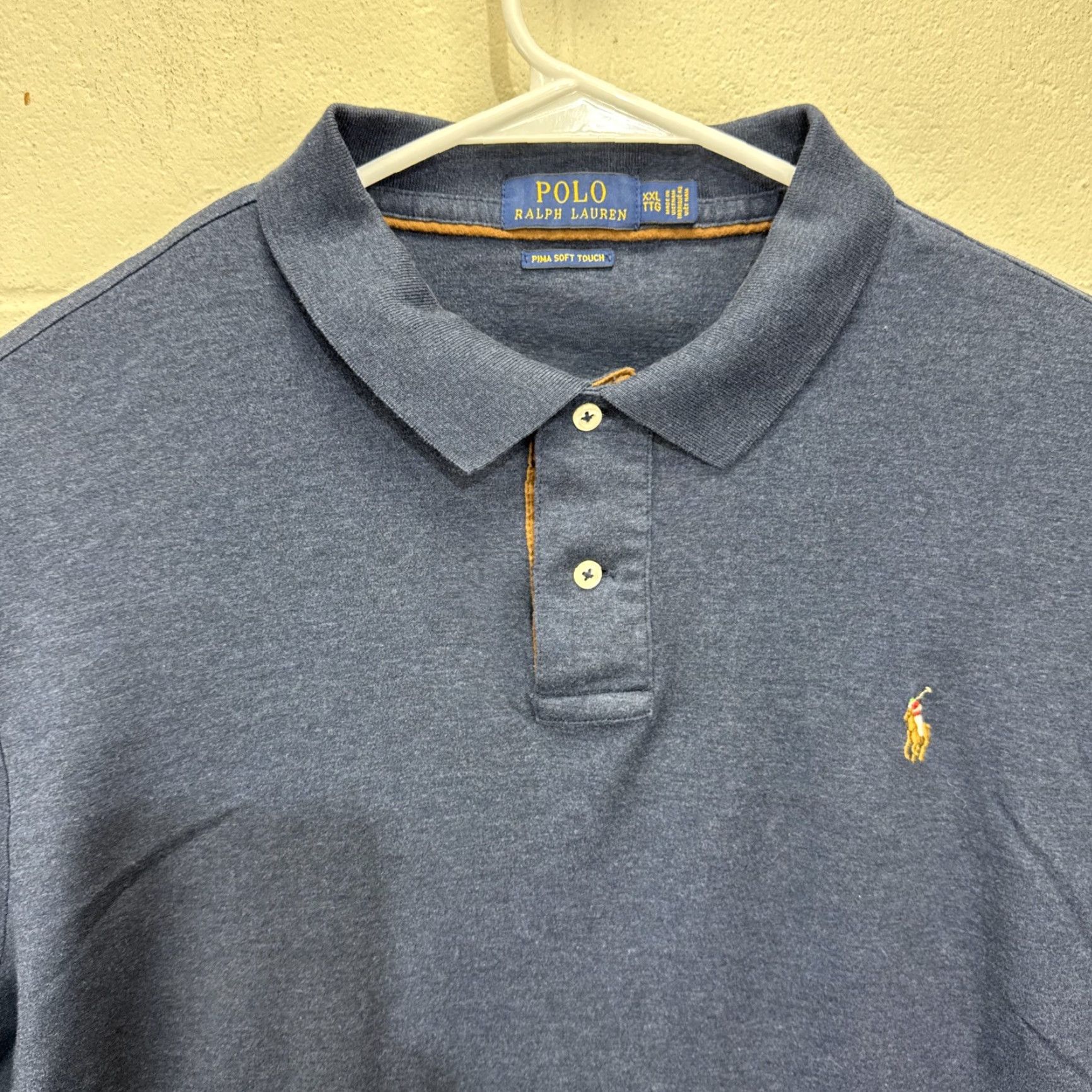 Ralph Lauren Ralph Lauren Polo Shirt Adult 2XL Blue Pima Soft Touch Long Sleeve Embroidered Pony Logo Mens Size US XXL / EU 58 / 5 - 3 Thumbnail