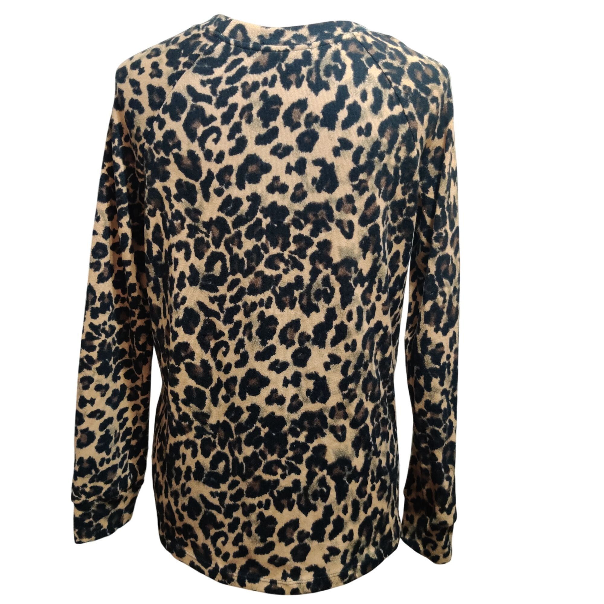 Other Nine Britton S Leopard Print Blouse Long Sleeve Crew Neck Fr Size S / US 4 / IT 40 - 4 Thumbnail