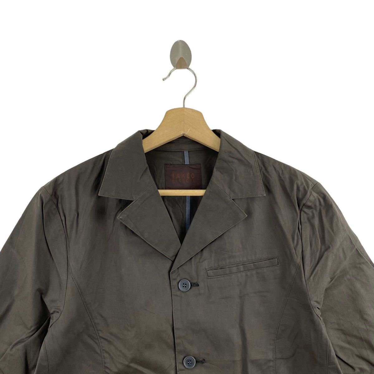 Japanese Brand TAKEO KIKUCHI Japanese Brand Plain Dark Green Blazer Coat Size US M / EU 48-50 / 2 - 2 Thumbnail