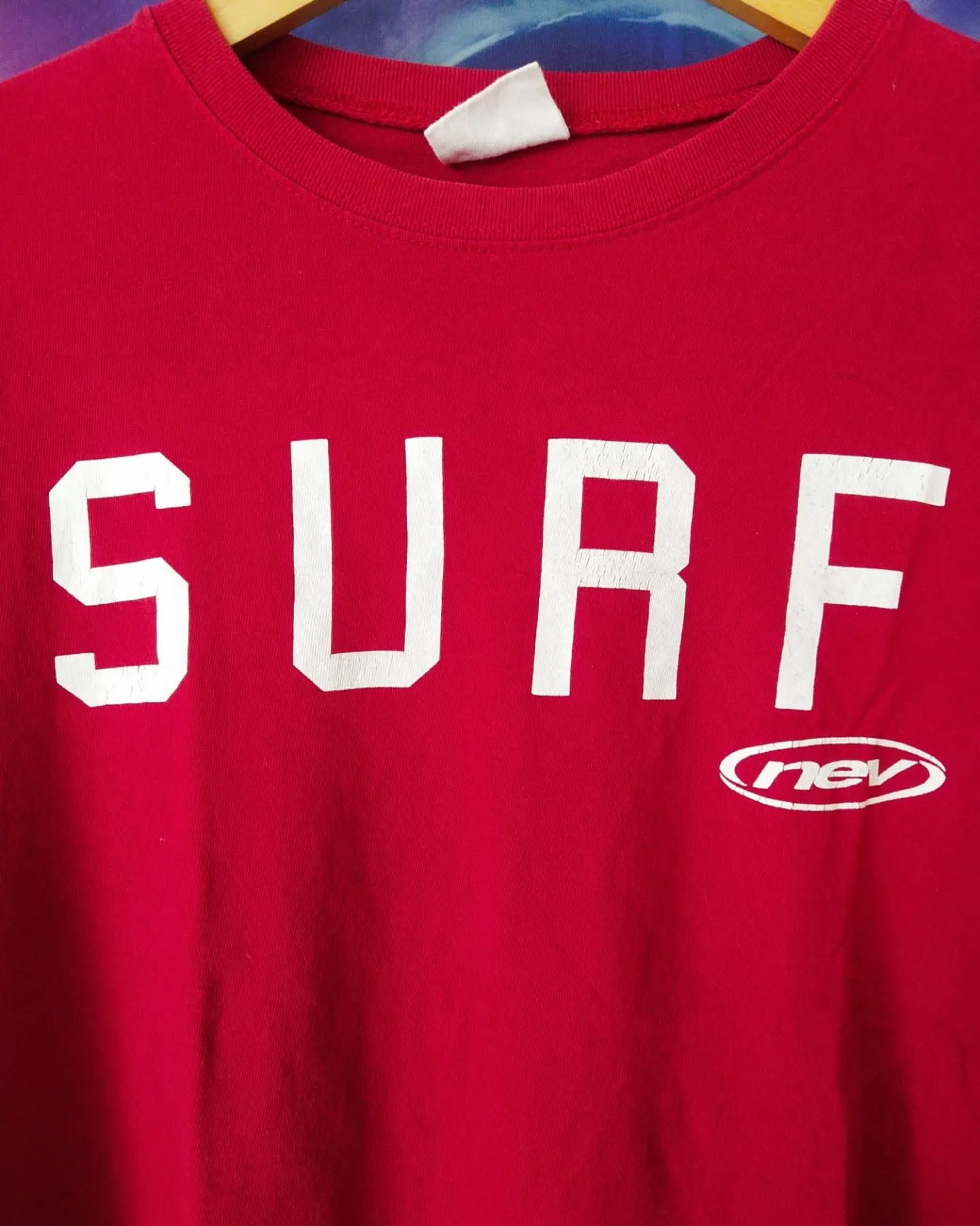 Vintage 90s NEV Surfboards Long Sleeve T-Shirt Red Size US M / EU 48-50 / 2 - 2 Thumbnail