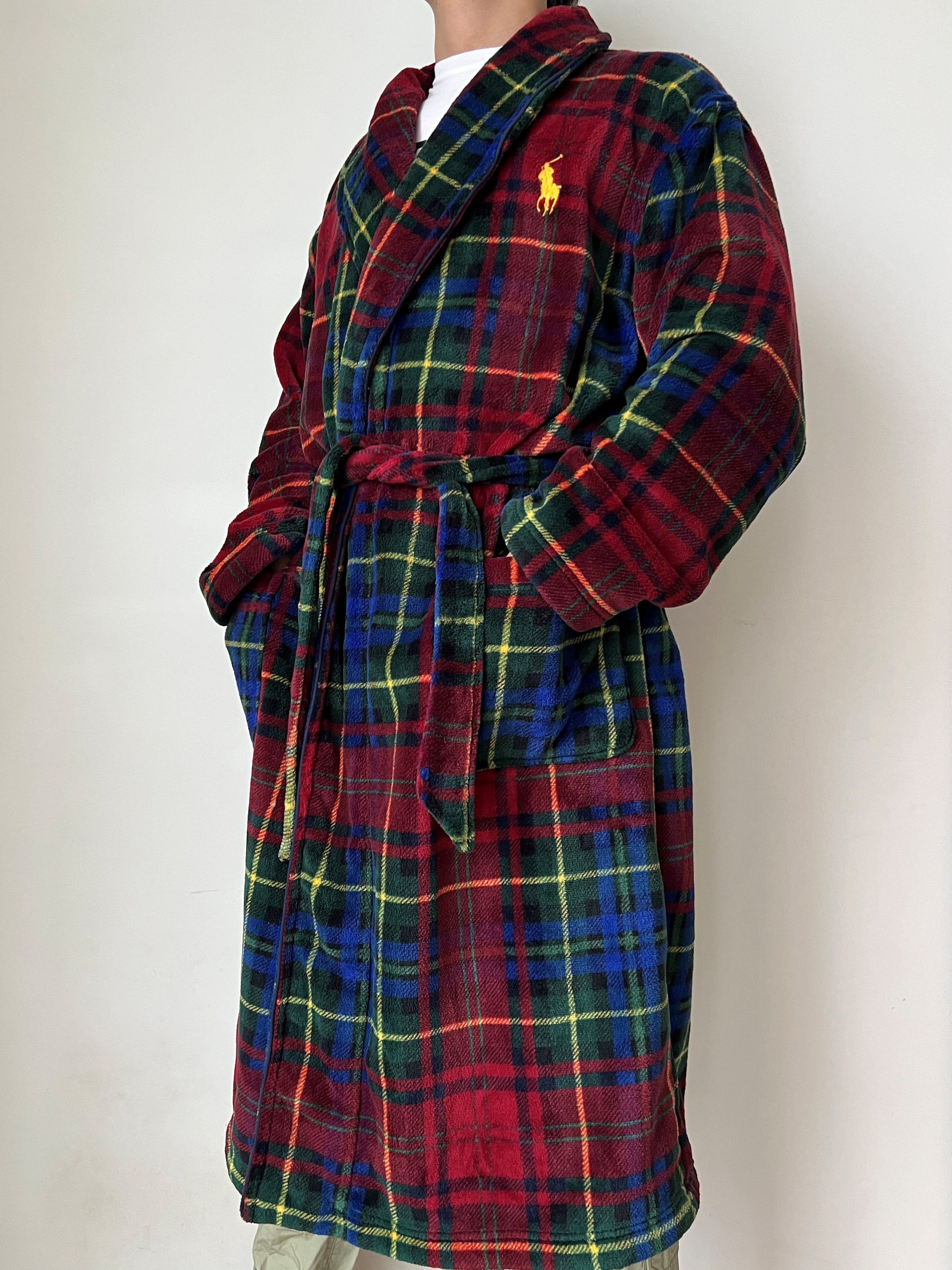 Polo Ralph Lauren Polo Ralph Lauren Plaid Robe Luxury Sleepwear Big Pony Logo Size US XL / EU 56 / 4 - 1 Thumbnail
