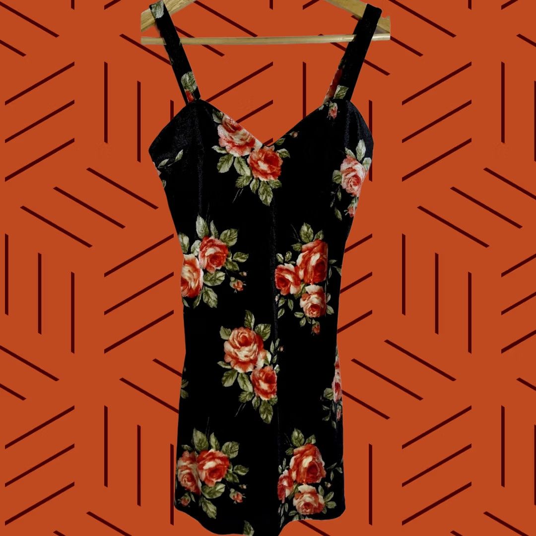 Forever 21 FOREVER 21 Floral Dress Black Sleeveless V-Neck Short Women M Size 32" / US 10 / IT 46 - 1 Thumbnail