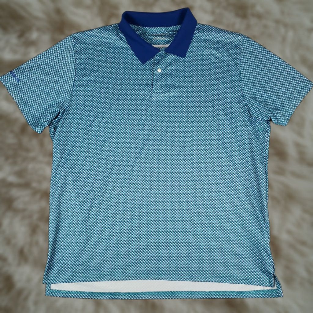 Bonobos Bonobos Polo Shirt Mens Large Blue Geometric Short Sleeve Casual Activewear Size US L / EU 52-54 / 3 - 1 Thumbnail