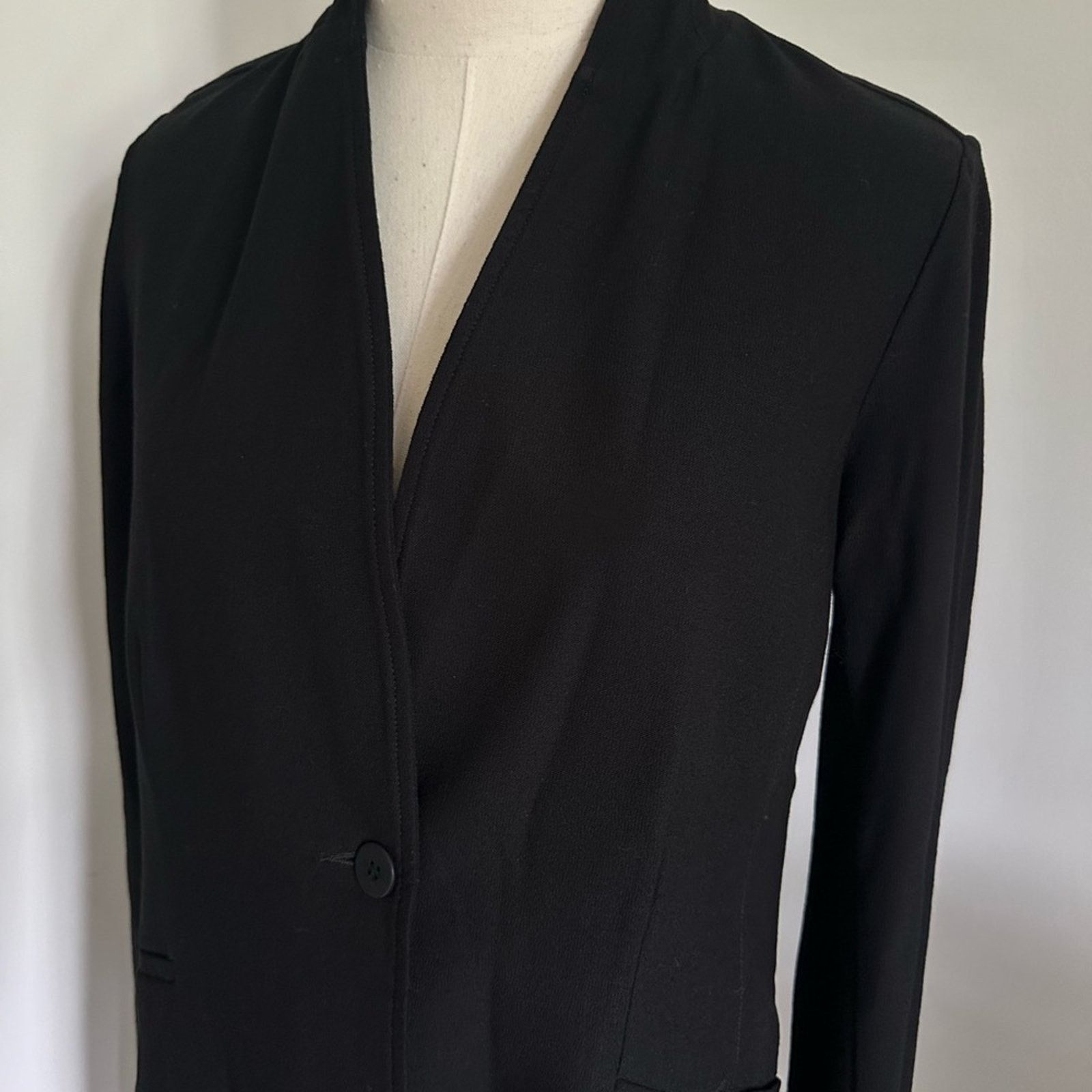 Eileen Fisher Eileen Fisher Black Stretch Knit Blazer - XS Size XS / US 0-2 / IT 36-38 - 3 Thumbnail