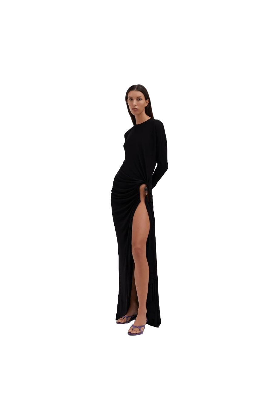 Christopher Esber o1mle0824 Side Cowl L/S Dress in Black Size M / US 6-8 / IT 42-44 - 3 Thumbnail