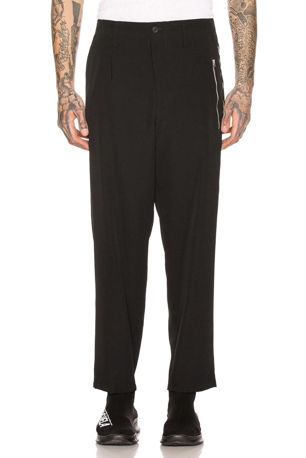 Yohji Yamamoto Yohji Yamamoto Pour Homme Left Side Zip Trouser - HH-P39-100 Size US 38 / EU 54 - 2 Thumbnail