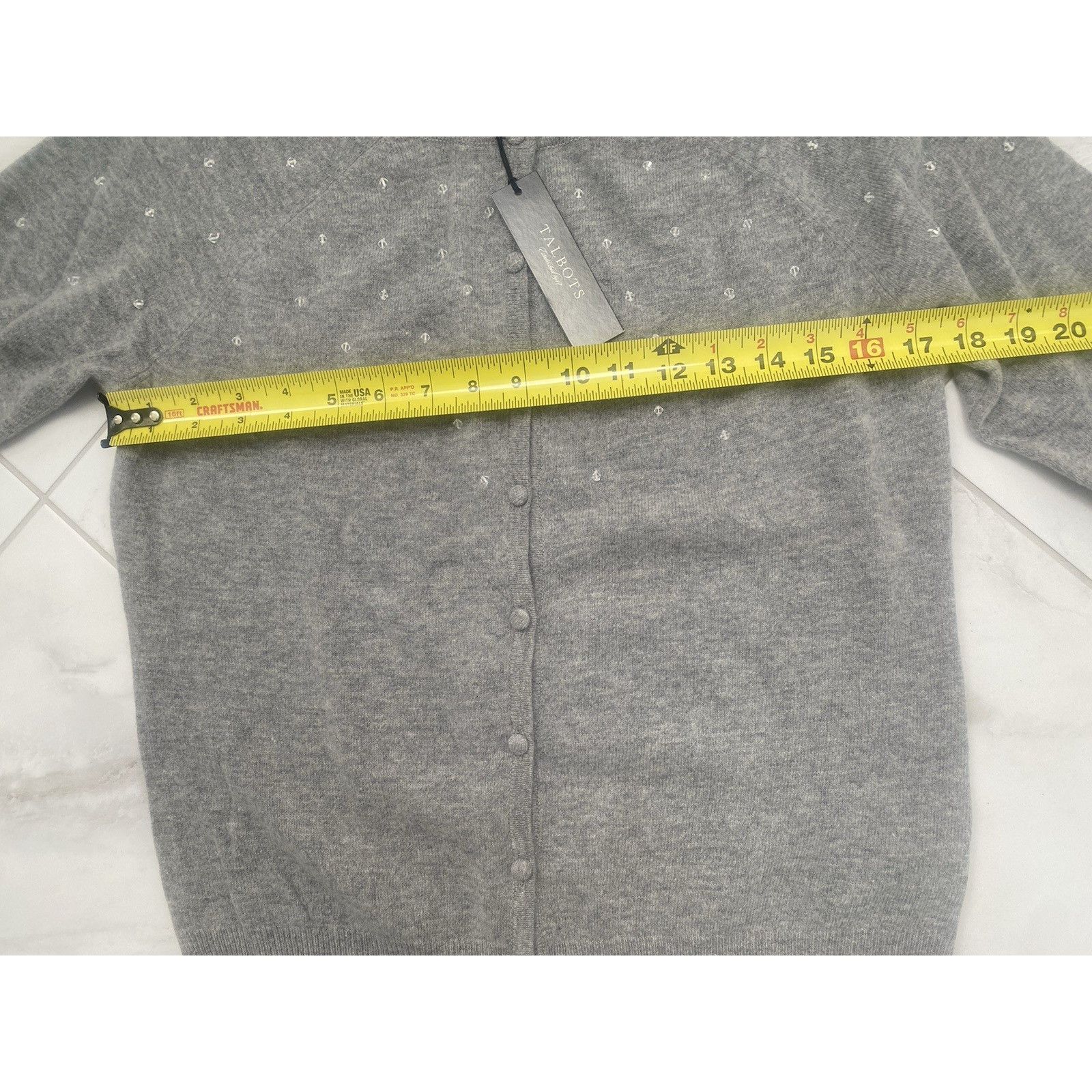 NBDN Nobrandedon Talbots Cardigan gray embellished in Swarovski crystal, sm Size S / US 4 / IT 40 - 9 Thumbnail