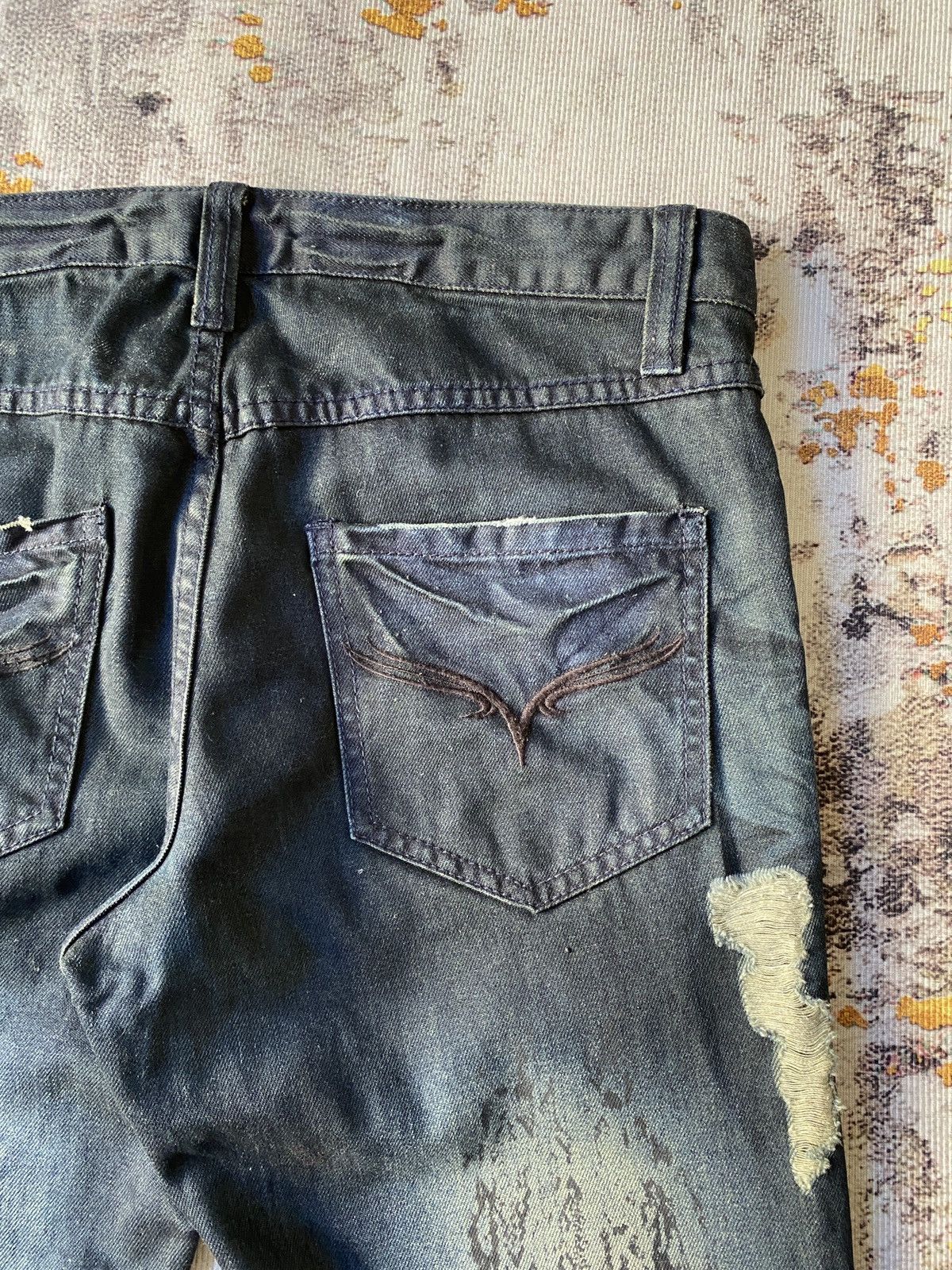 Japanese Brand Vice Fairy Claws Marks Design Gothic Punk Distressed Denim Size US 31 - 21 Thumbnail