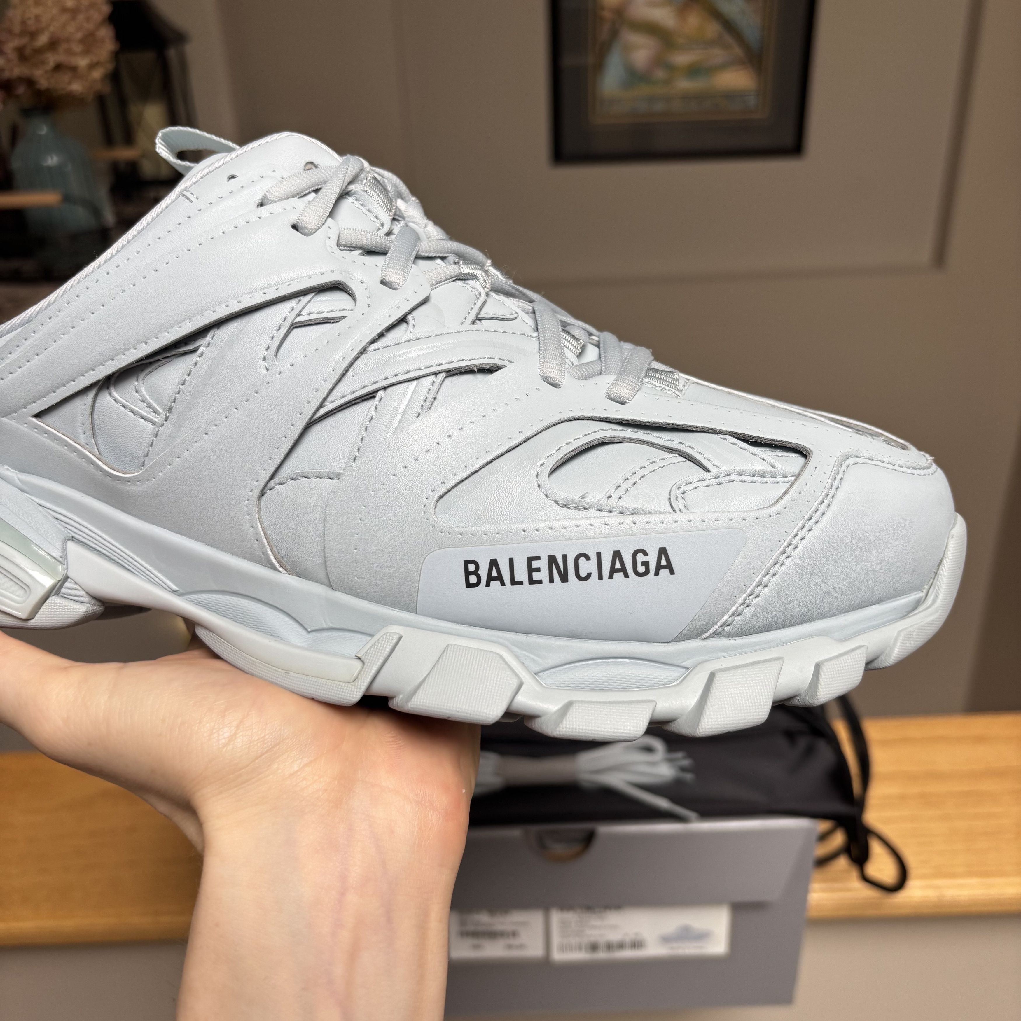 Balenciaga Balenciaga Light Blue/Black Track Runner Mules Size US 12 / EU 45 - 5 Thumbnail