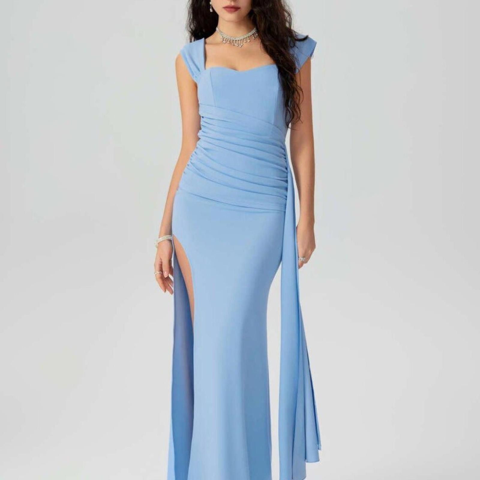 Cyderhouse Cider Satin Sweetheart Runched Split Maxi Dress Size Medium Size M / US 6-8 / IT 42-44 - 1 Thumbnail
