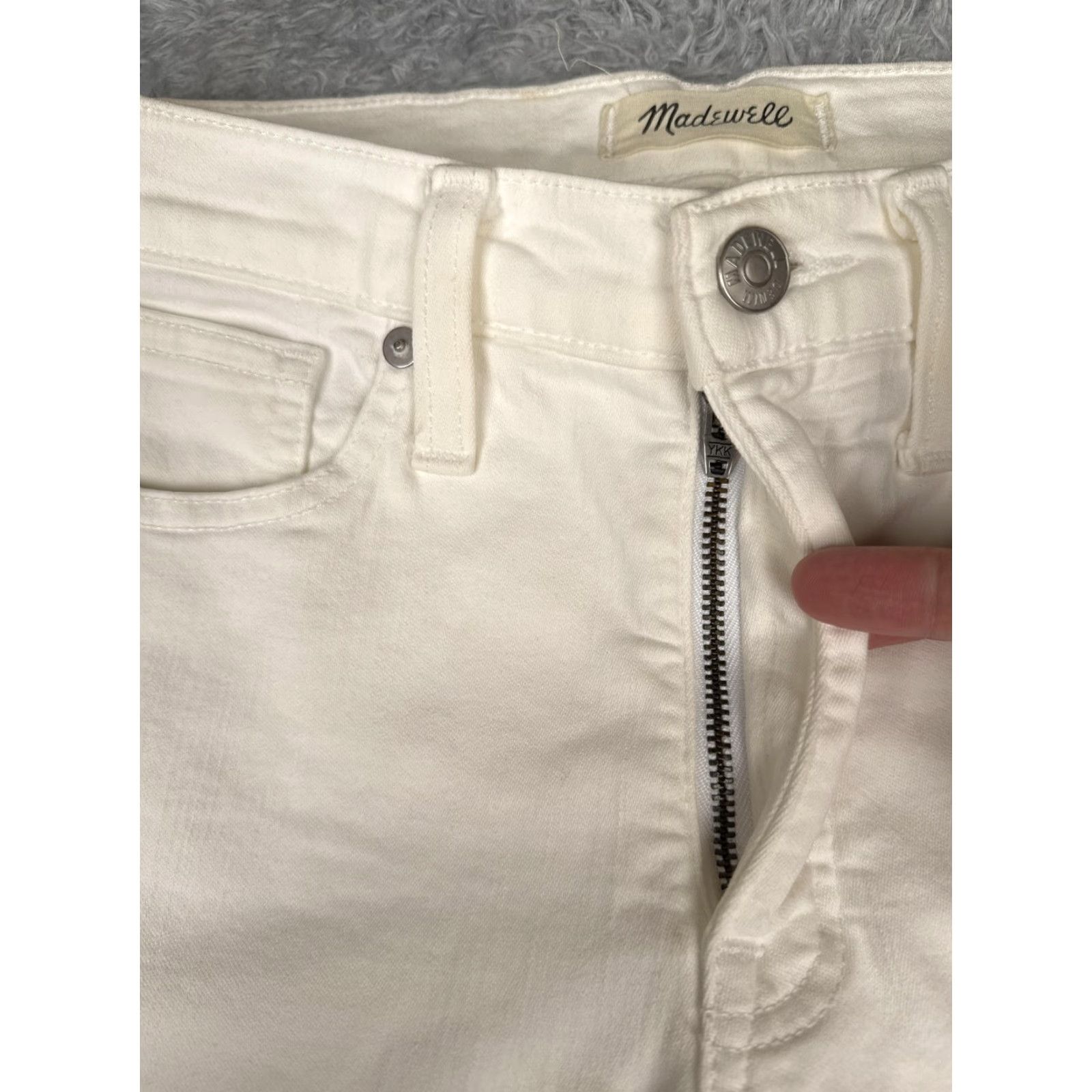 Madewell Madewell Jeans Womens 26x28 White 9 Inch High Rise Skinny Stretch Denim Pants Size 26" / US 2 / IT 38 - 5 Thumbnail