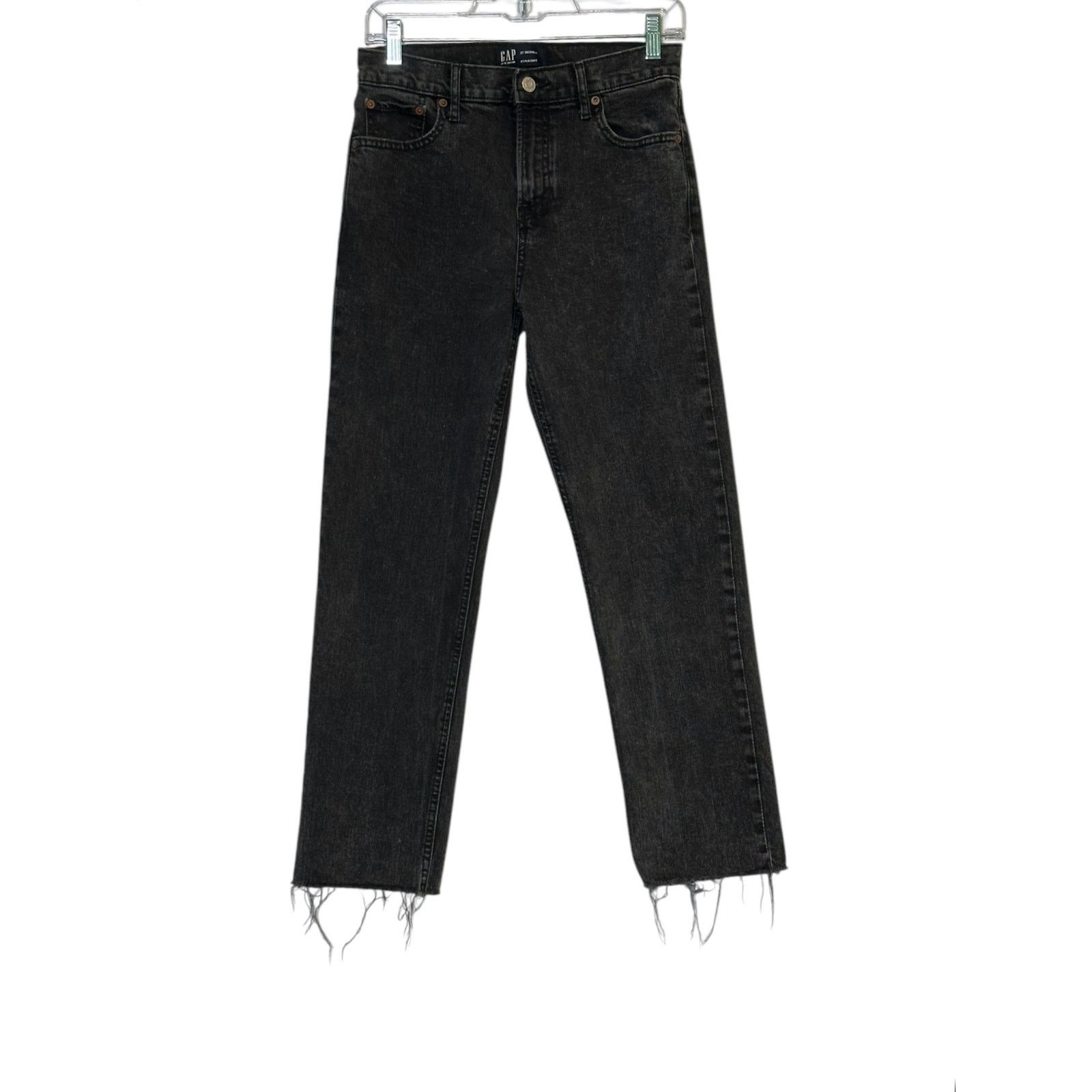 Gap Gap black regular fit straight high rise ankle jeans size 27 Size 28" / US 6 / IT 42 - 8 Thumbnail