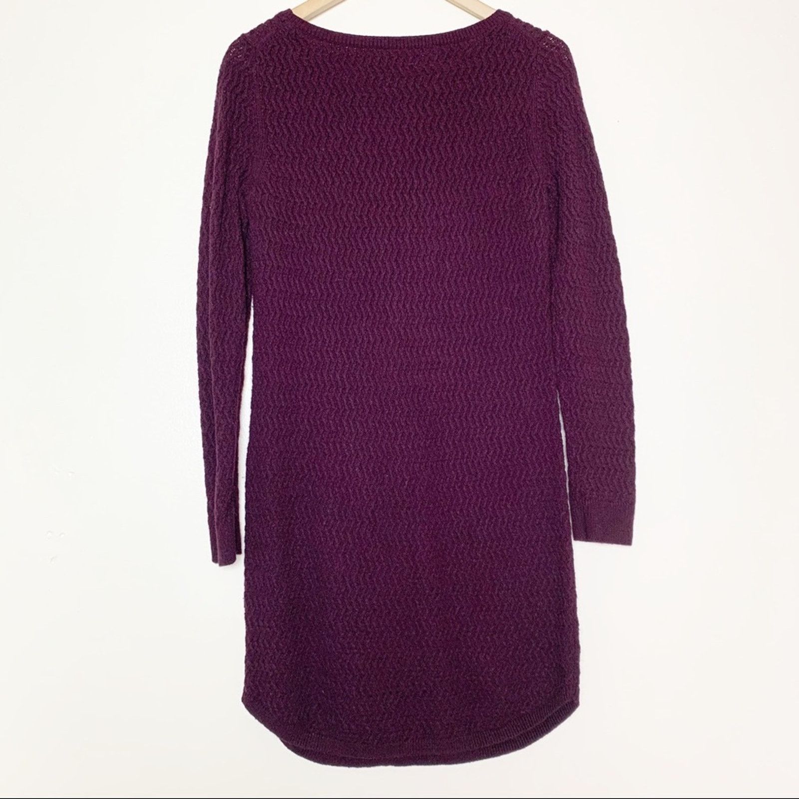 Loft Loft Wine Cable Textured Knit Tunic Sweater Women’s Size Med Size M / US 6-8 / IT 42-44 - 2 Thumbnail