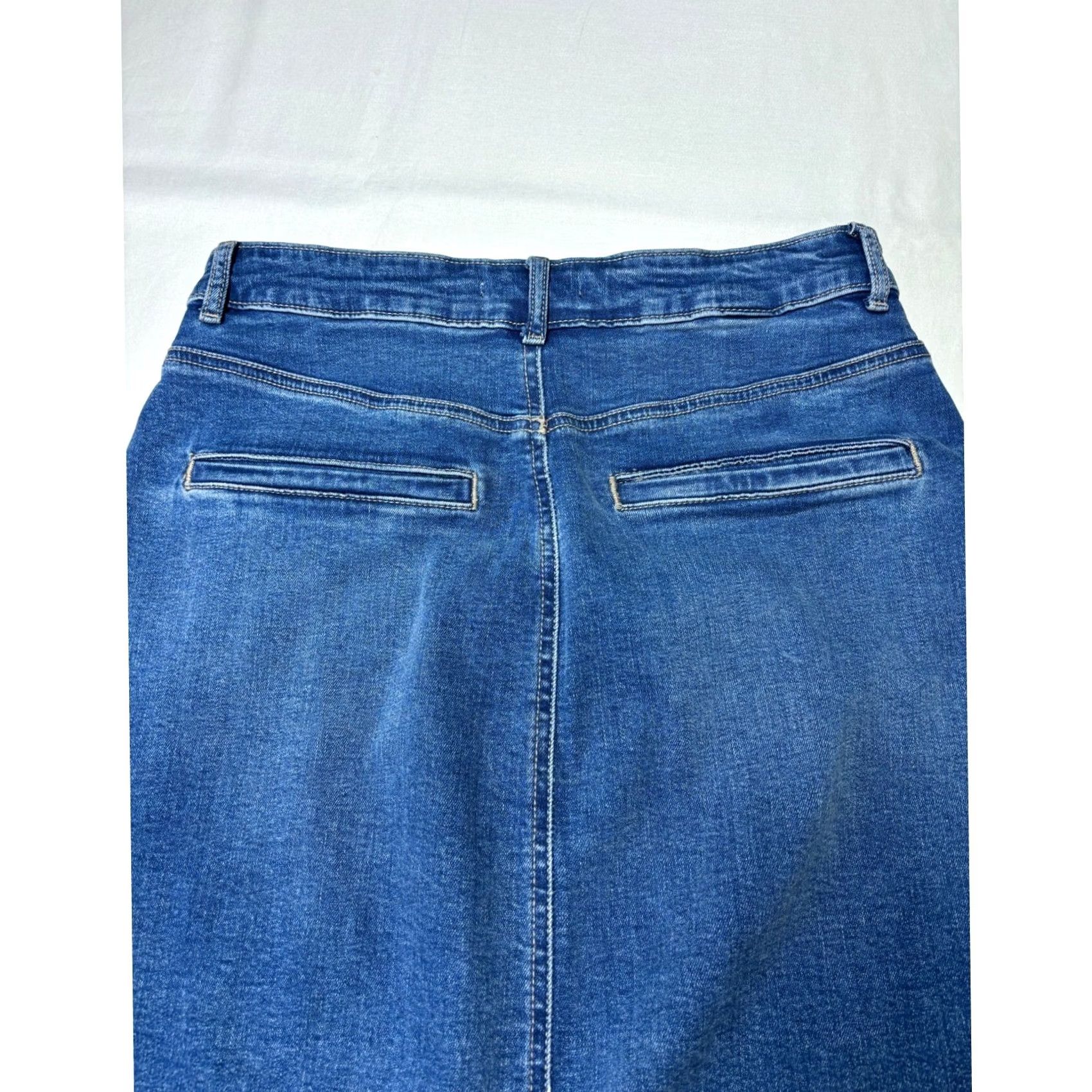 Vintage Bagatelle Collection Denim Skirt Womens 31W L35 Blue Blend Button Front Maxi Size 32" / US 10 / IT 46 - 7 Thumbnail