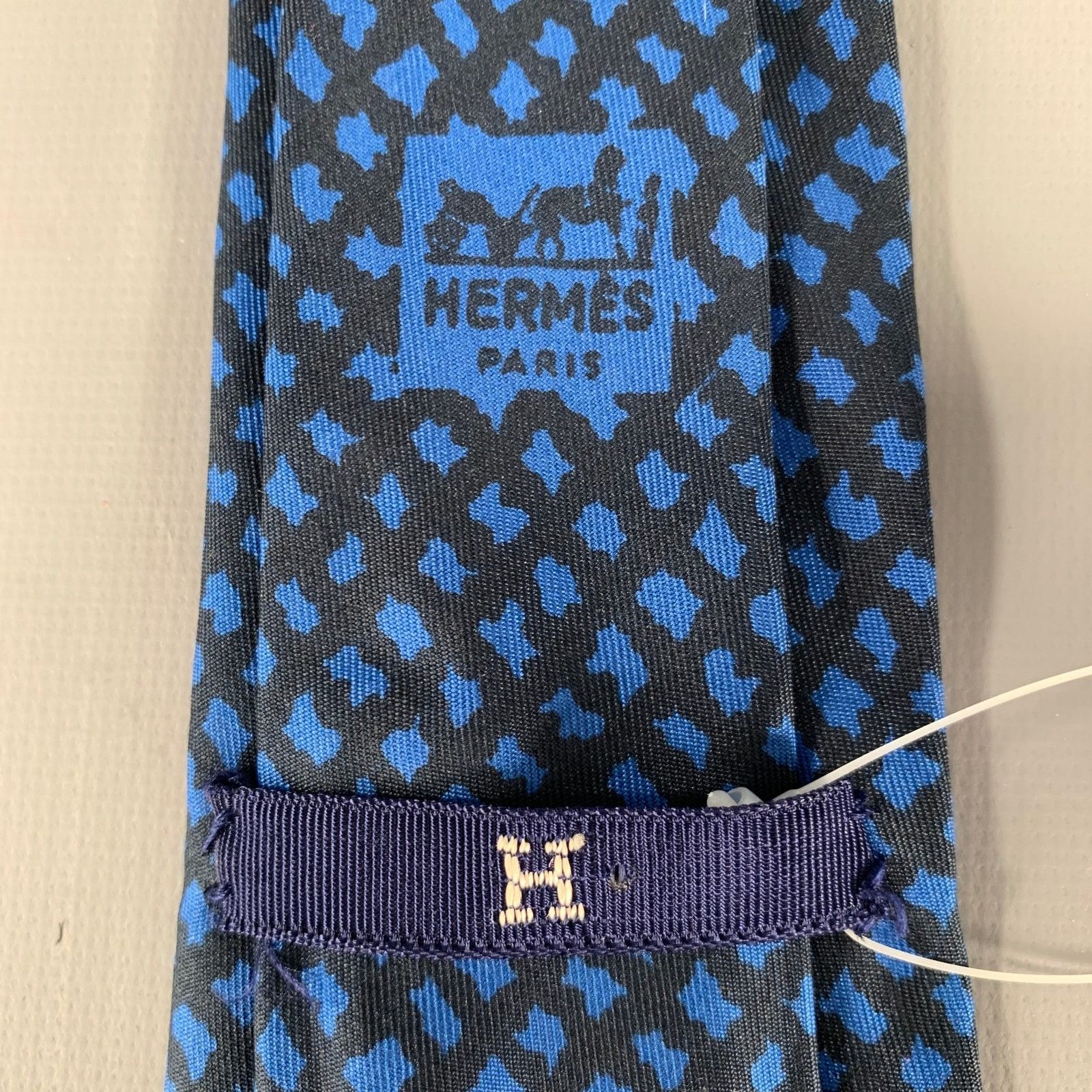 Hermes HERMES Black Blue Abstract Tie Size ONE SIZE - 4 Thumbnail