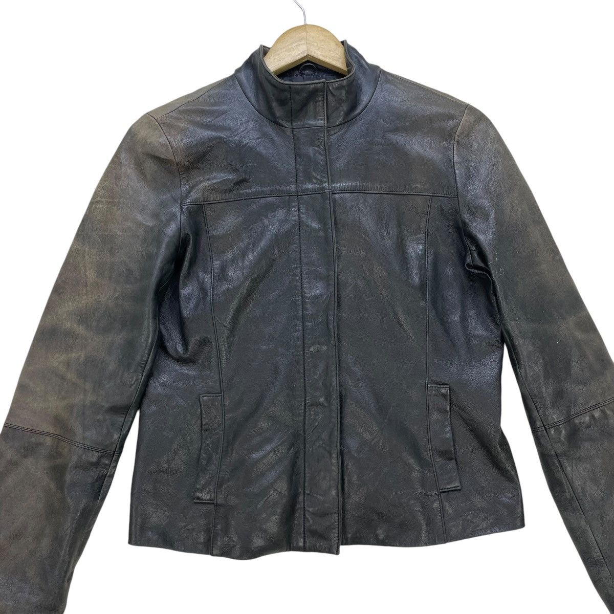 SHIPS Faded Planet Co Ltd Poricalpof Lamb Leather Biker Jacket Size S / US 4 / IT 40 - 4 Thumbnail