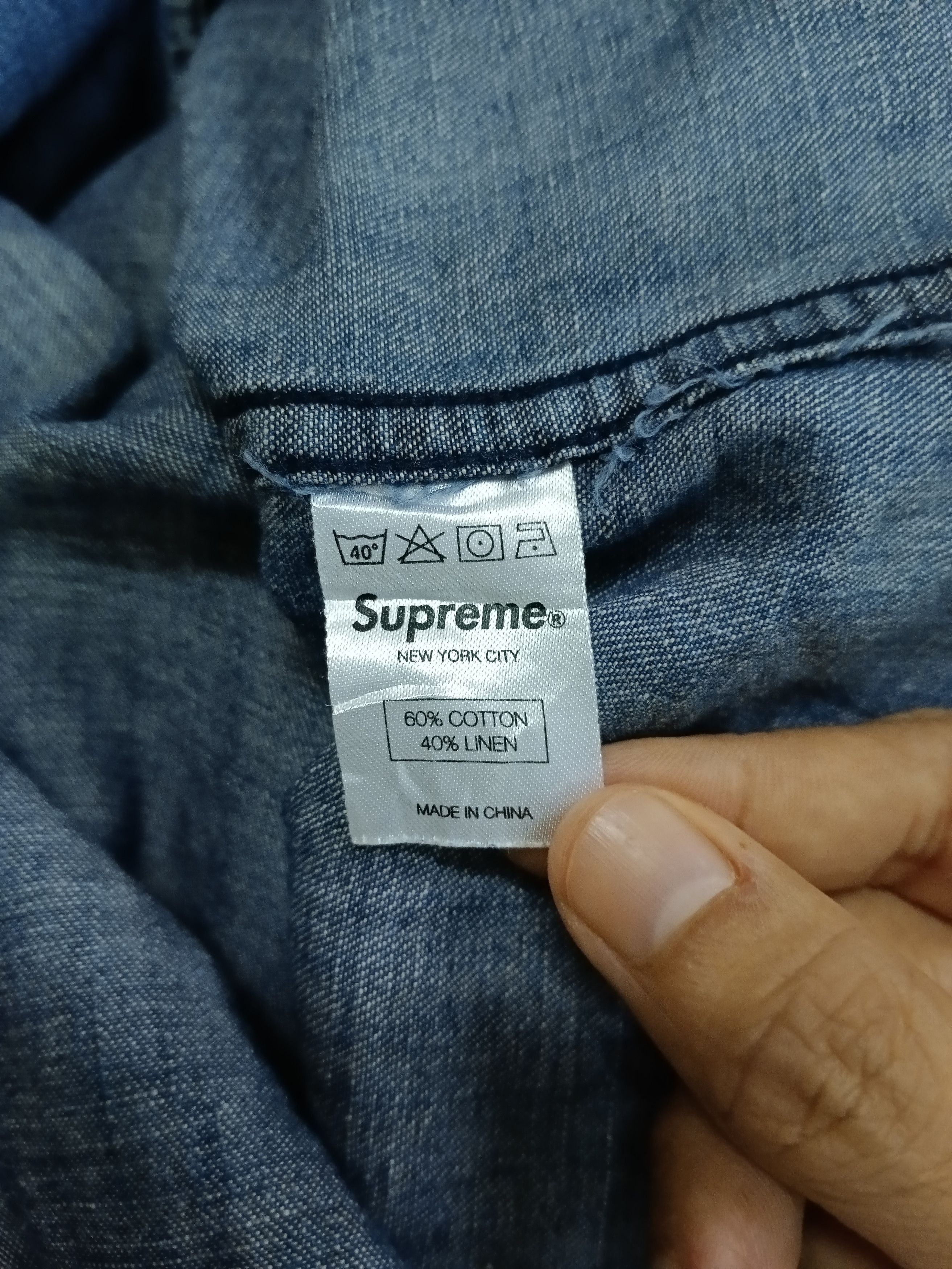 Supreme 0G🔥GRAIL DiSTRESSED DENIM SHIRT SUPREME Size US M / EU 48-50 / 2 - 14 Thumbnail