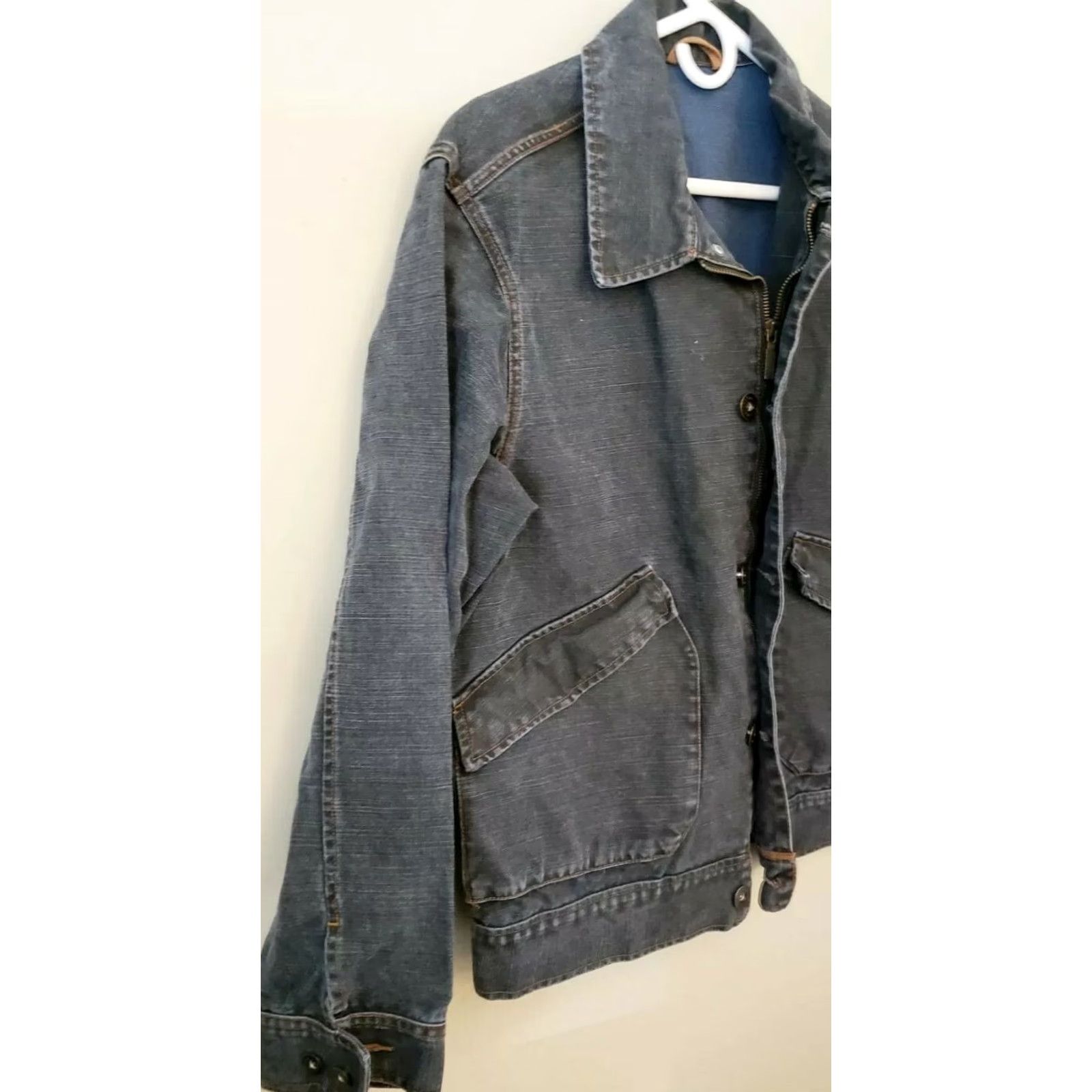 Timberland TIMBERLAND Weathergear Denim Blue Jean Jacket Medium Men Regular M Cotton Denim Jacket Work Wear Lightweight Blue 2000s Vintage Mens Size US 31 - 5 Thumbnail