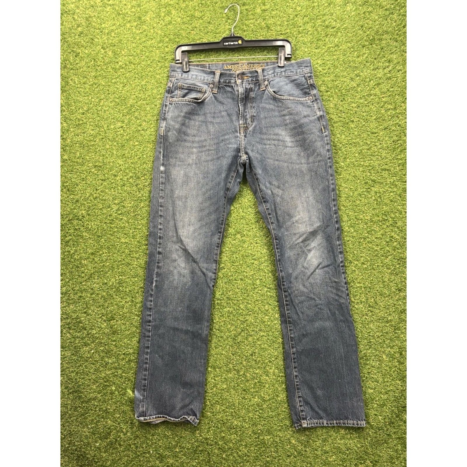 American Eagle Outfitters American Eagle Outfitters Jeans Mens 32x34 Dark Wash Straight 5-Pocket Denim Blue Jeans Regular Rise Size US 32 / EU 48 - 3 Thumbnail