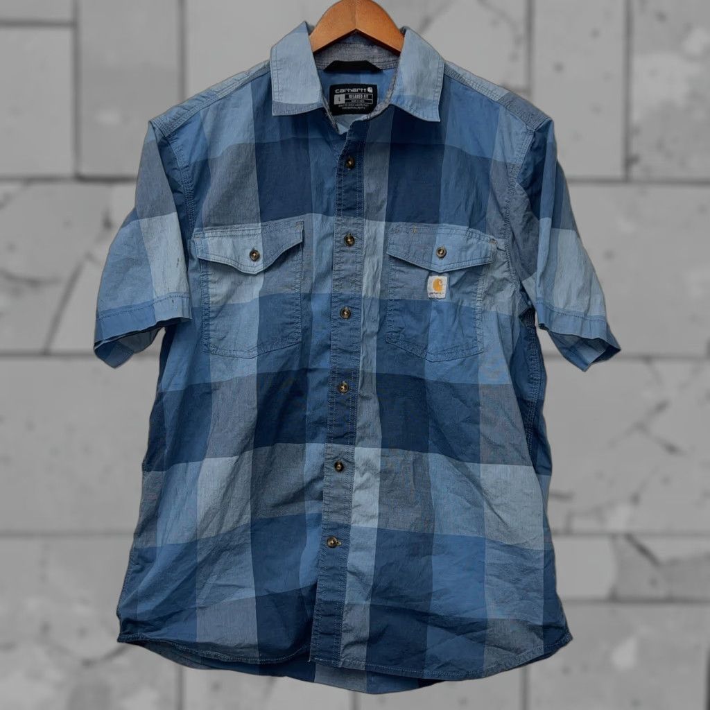 Carhartt VINTAGE Carhartt Relaxed Fit Blue Plaid Shirt Mens Size L Size US L / EU 52-54 / 3 - 1 Thumbnail