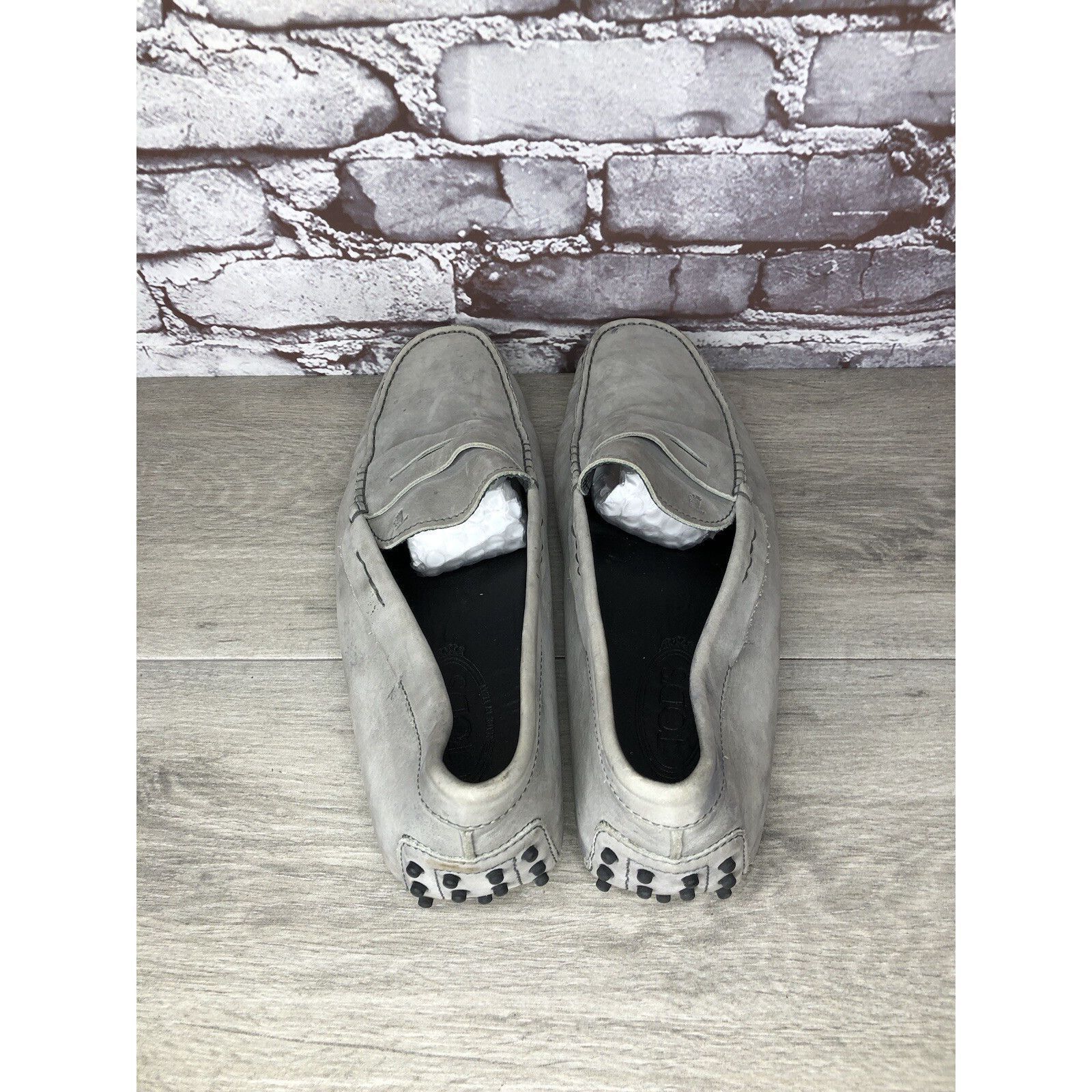 Tod's Tods Gray Suede Leather Penny Gommino Driving Loafers Shoes Size US 10.5 / EU 43-44 - 5 Thumbnail