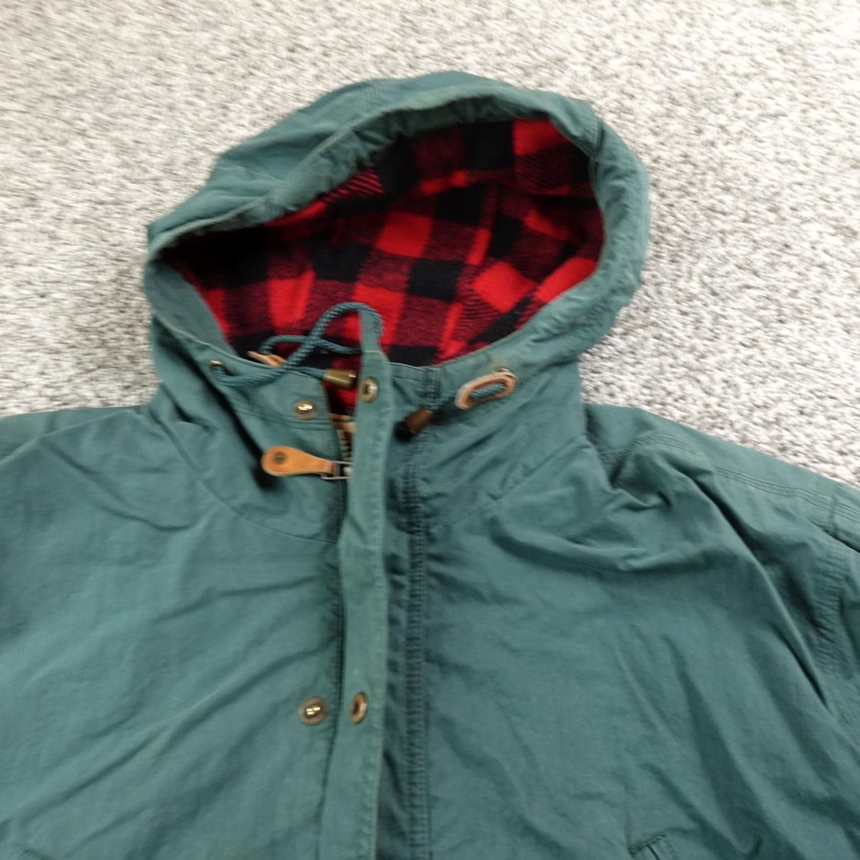 Vintage VINTAGE L.L. Bean Jacket Coat Parka Mens M Green Wool Lined Hooded Cotton Blend 90s Outdoor Winter Fall Zip Pockets Insulated Regular Mens Size US M / EU 48-50 / 2 - 3 Thumbnail
