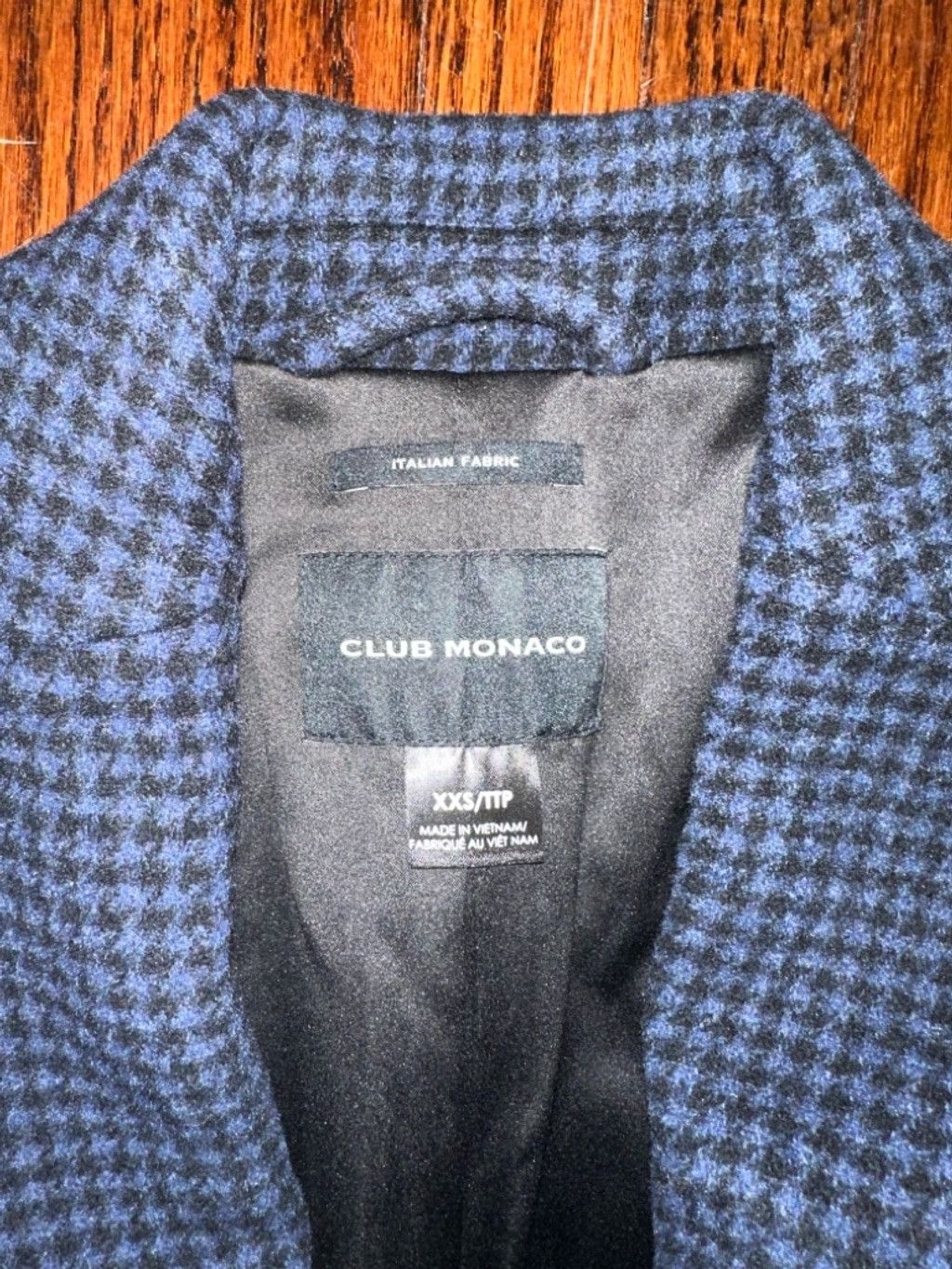 Club Monaco Women's Club Monaco wool blend Coat XXS Blue Houndstooth Size XXS / US 00 / IT 34 - 4 Thumbnail