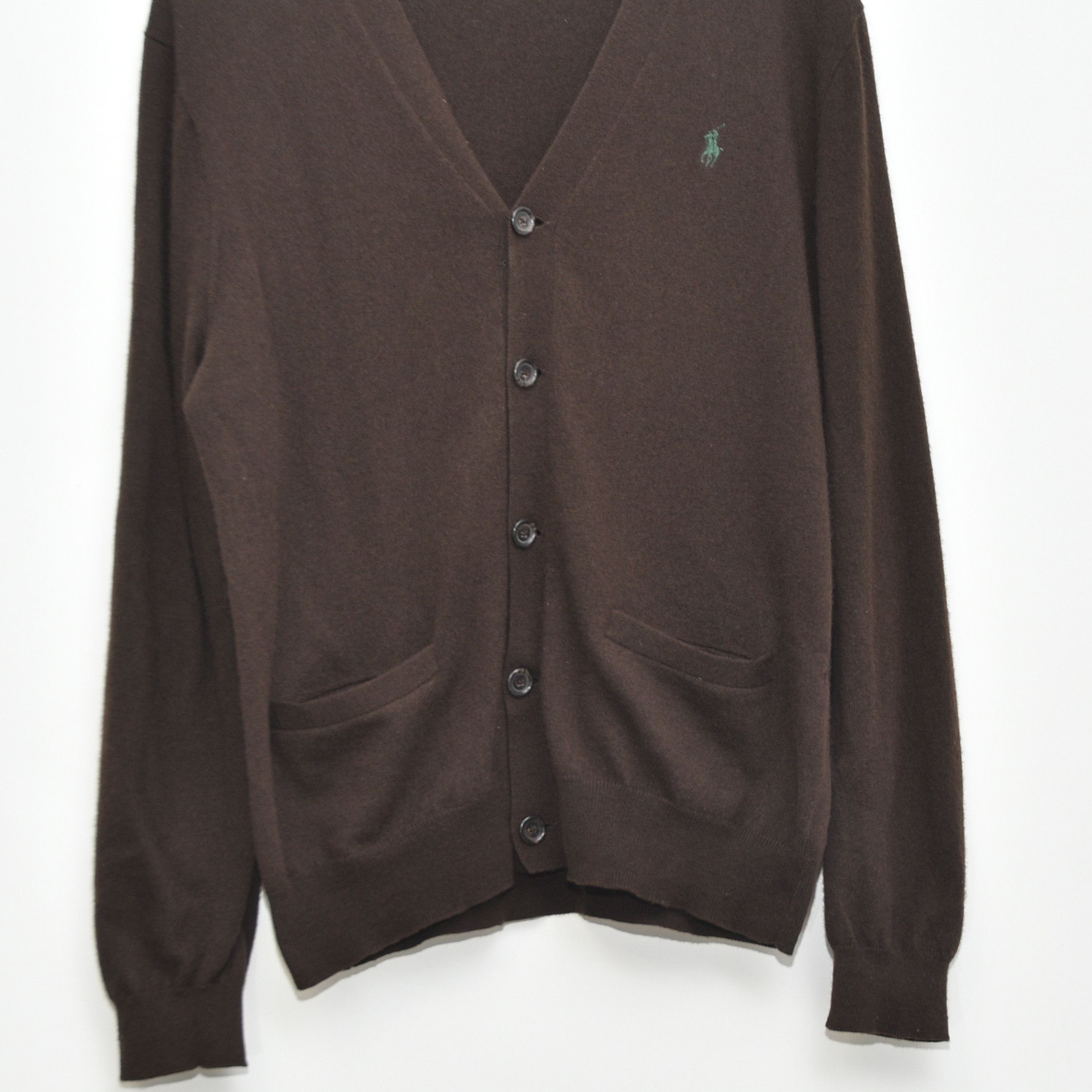 Polo Ralph Lauren Vintage POLO Ralph Lauren Merino Wool Brown Cardigan Old Size US L / EU 52-54 / 3 - 3 Thumbnail