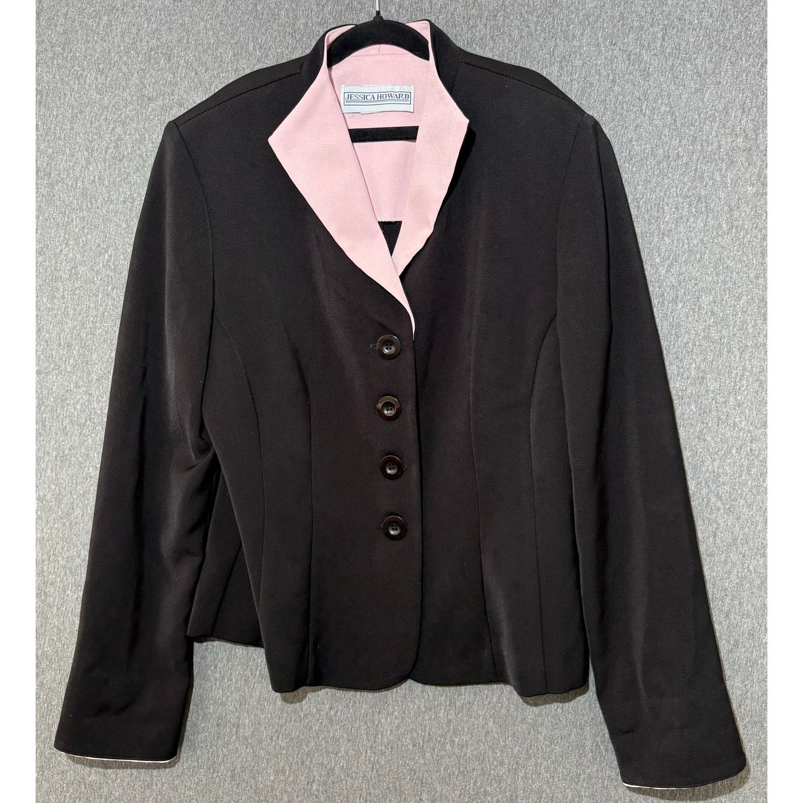 Other Jessica Howard | Black Pink Blazer Suit Jacket Coat | Small Size S / US 4 / IT 40 - 1 Thumbnail