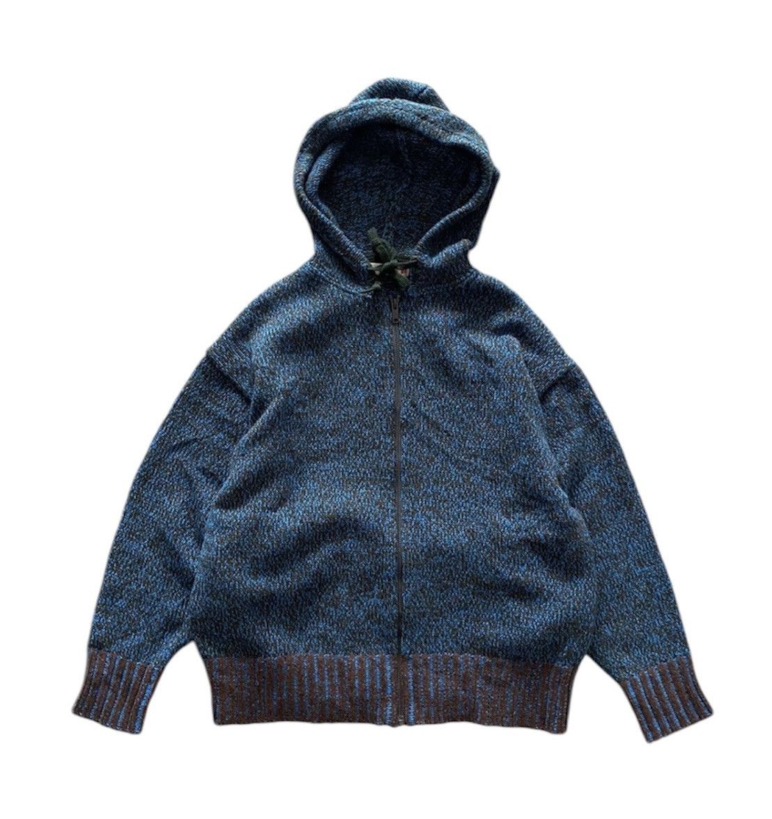 Marni Knitted Zip Oversized Hoodie Sweater MIX COLOUR YARN