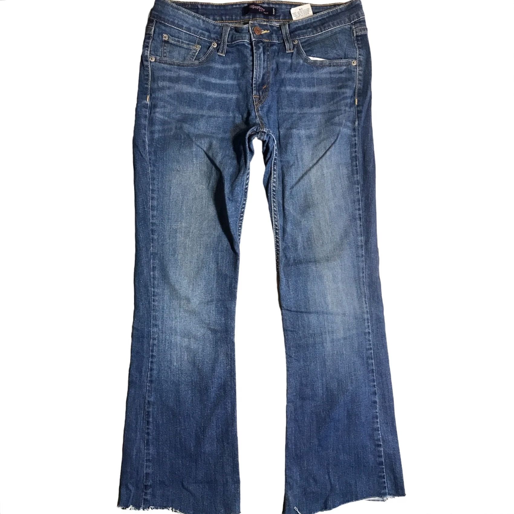 Levi's VINTAGE Levi's 518 Bootcut Jeans Womens Tag 9 x 27.5 Inseam Raw Hem Western Cowgirl Jeans 80s 90s USA Cowboy Rodeo Mens? Girls? Size 30" / US 8 / IT 44 - 2 Thumbnail
