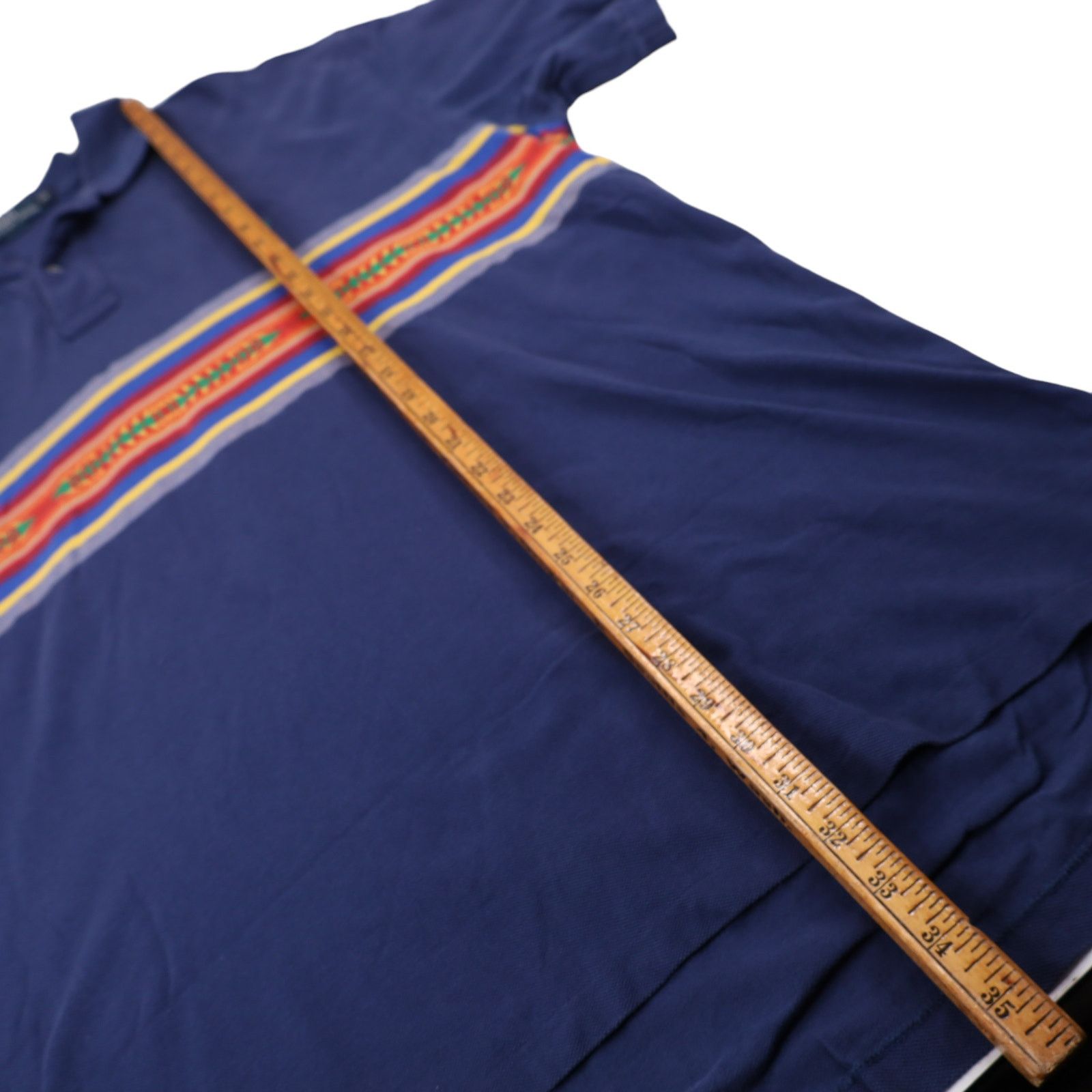 Polo Ralph Lauren × Vintage Vintage Polo Ralph Lauren Aztec Pattern Polo Shirt Size US XXL / EU 58 / 5 - 9 Thumbnail
