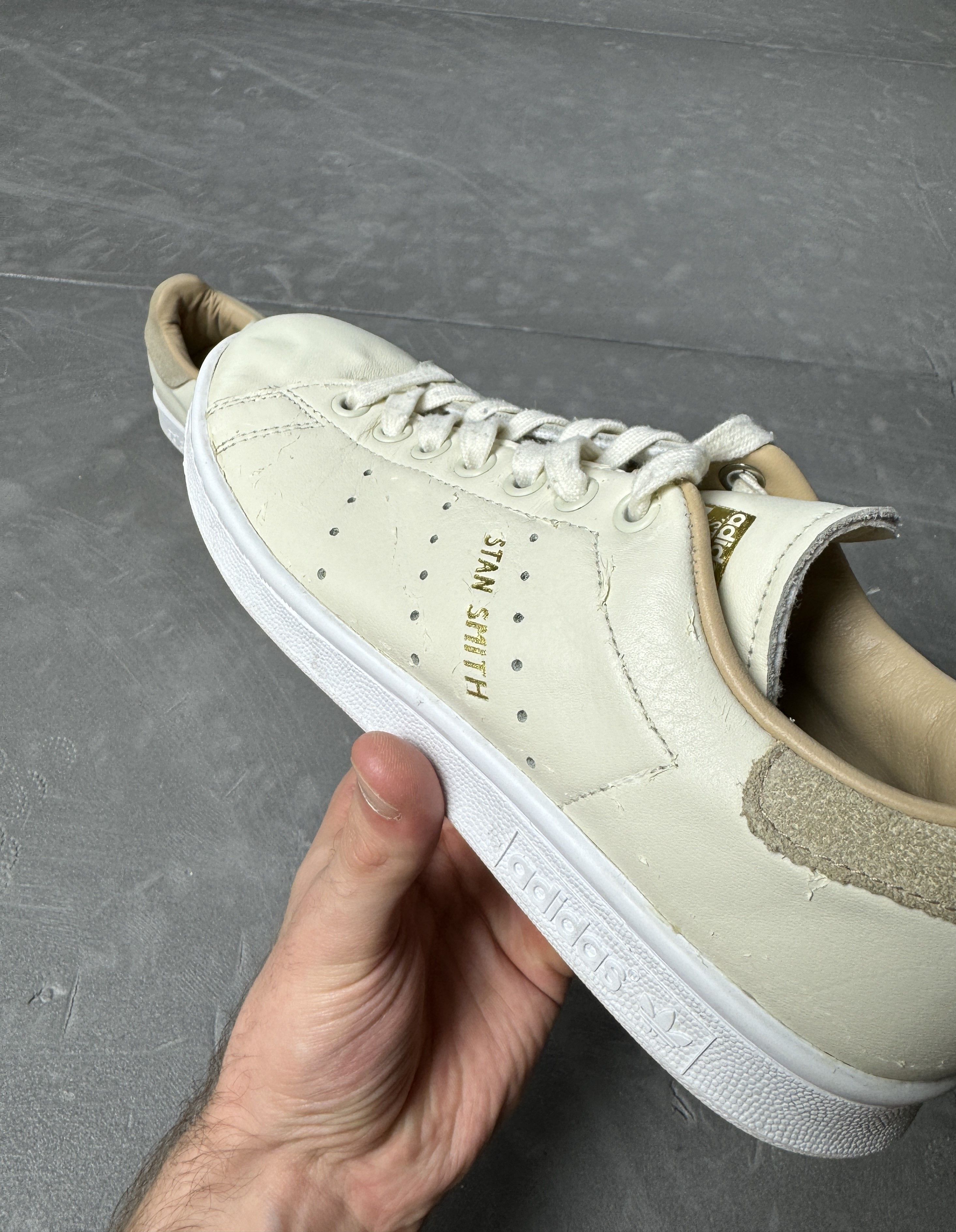 Adidas × Vintage Adidas Stan Smith beige leather sneakers shoes retro y2k Size US 5.5 / EU 38 - 5 Thumbnail