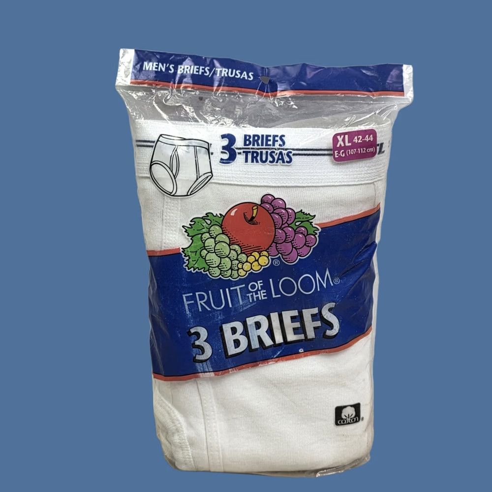Fruit Of The Loom VINTAGE Fruit of the Loom Briefs 3 Pack Cotton White XL Men's 42-44 2001 Size US 36 / EU 52 - 1 Thumbnail