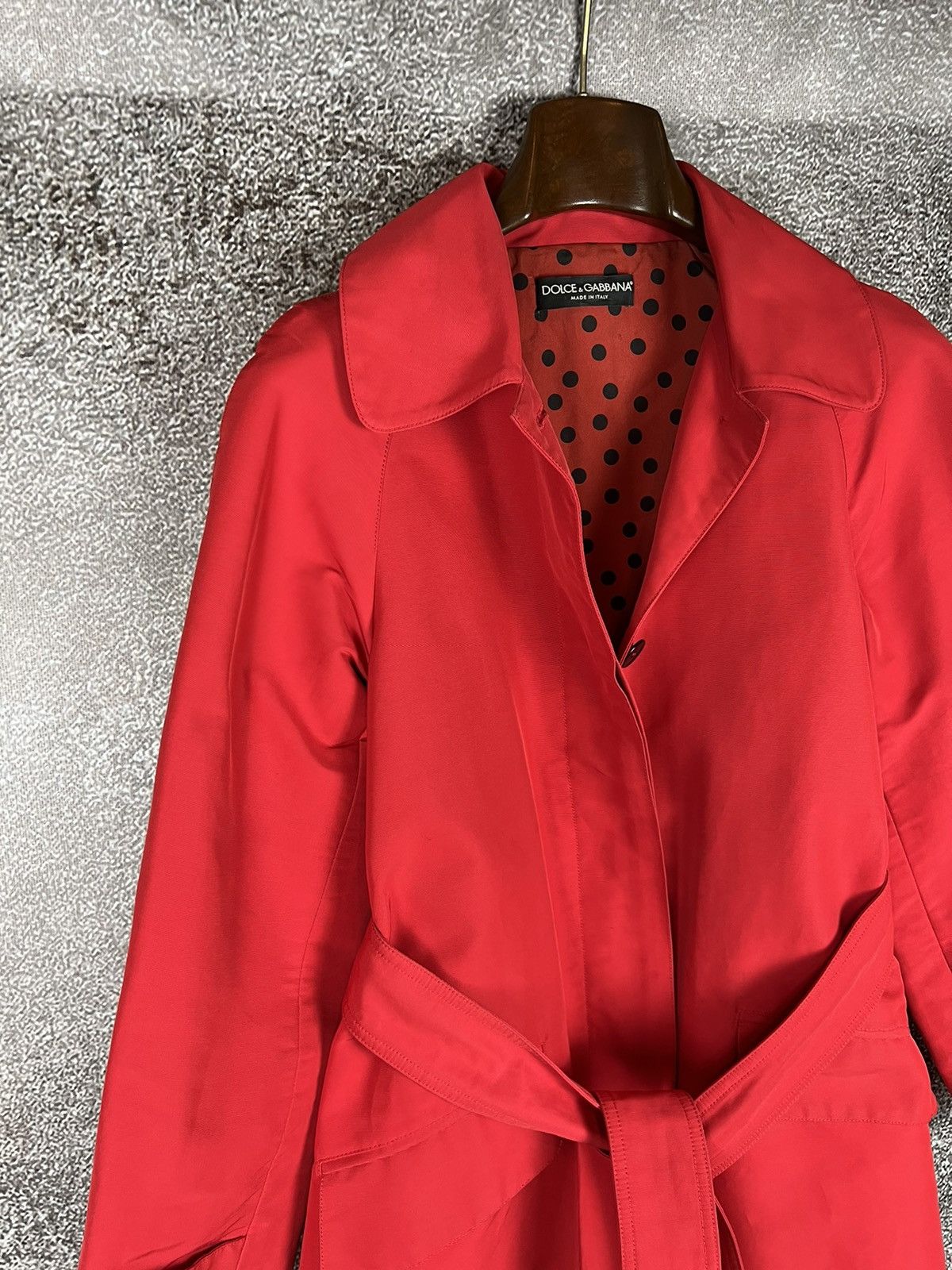 Designer × Dolce & Gabbana Dolce & Gabbana Red Polka dot Trench Coat Made in Italy Size S / US 4 / IT 40 - 2 Thumbnail