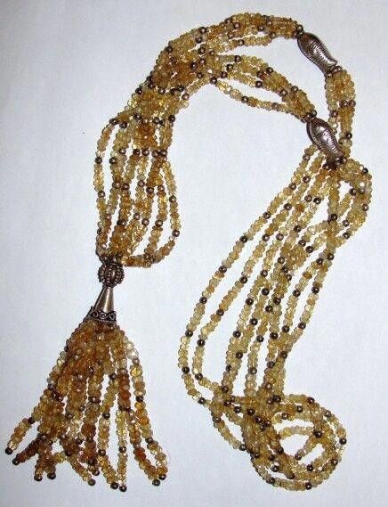 Designer Runway Citrine Faceted Bead & Sterling Tassel Necklace Size ONE SIZE - 1 Thumbnail