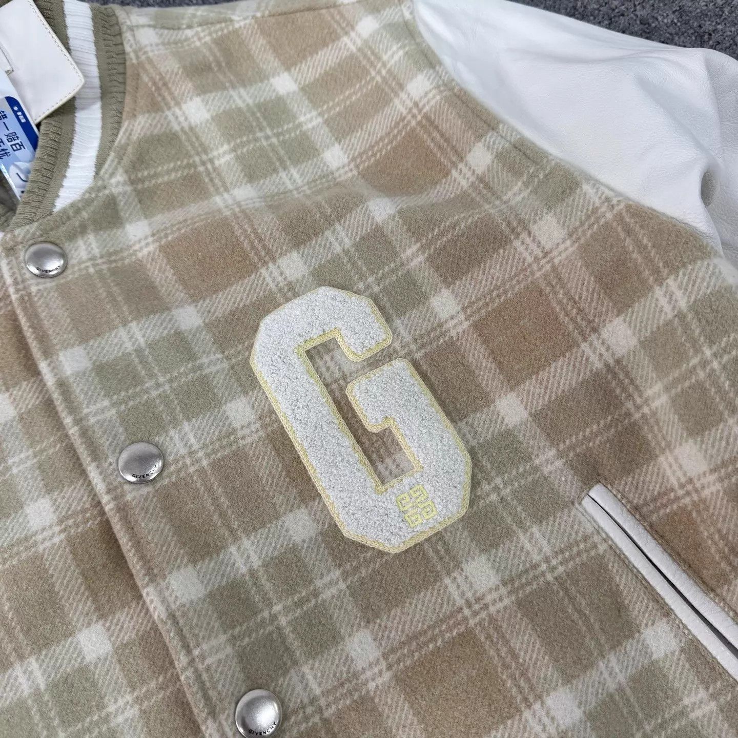 Givenchy Givenchy SS24 4G 46 Wool-Check Leather-Sleeve Baseball Size US S / EU 44-46 / 1 - 5 Thumbnail