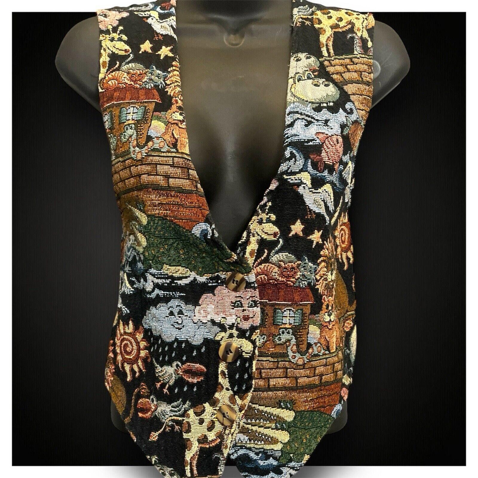 Unknown London Vintage Tapestry Vest with Whimsical Animal & Nature Design Size ONE SIZE - 3 Thumbnail