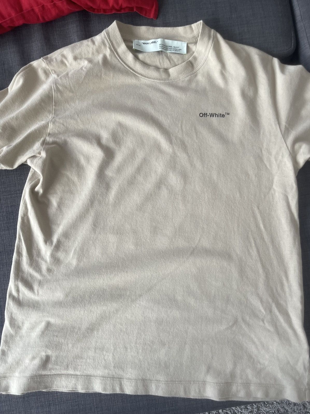 image of Off White Off-White Marker Arrow Outline T-Shirt Beige, Men's (Size Medium)