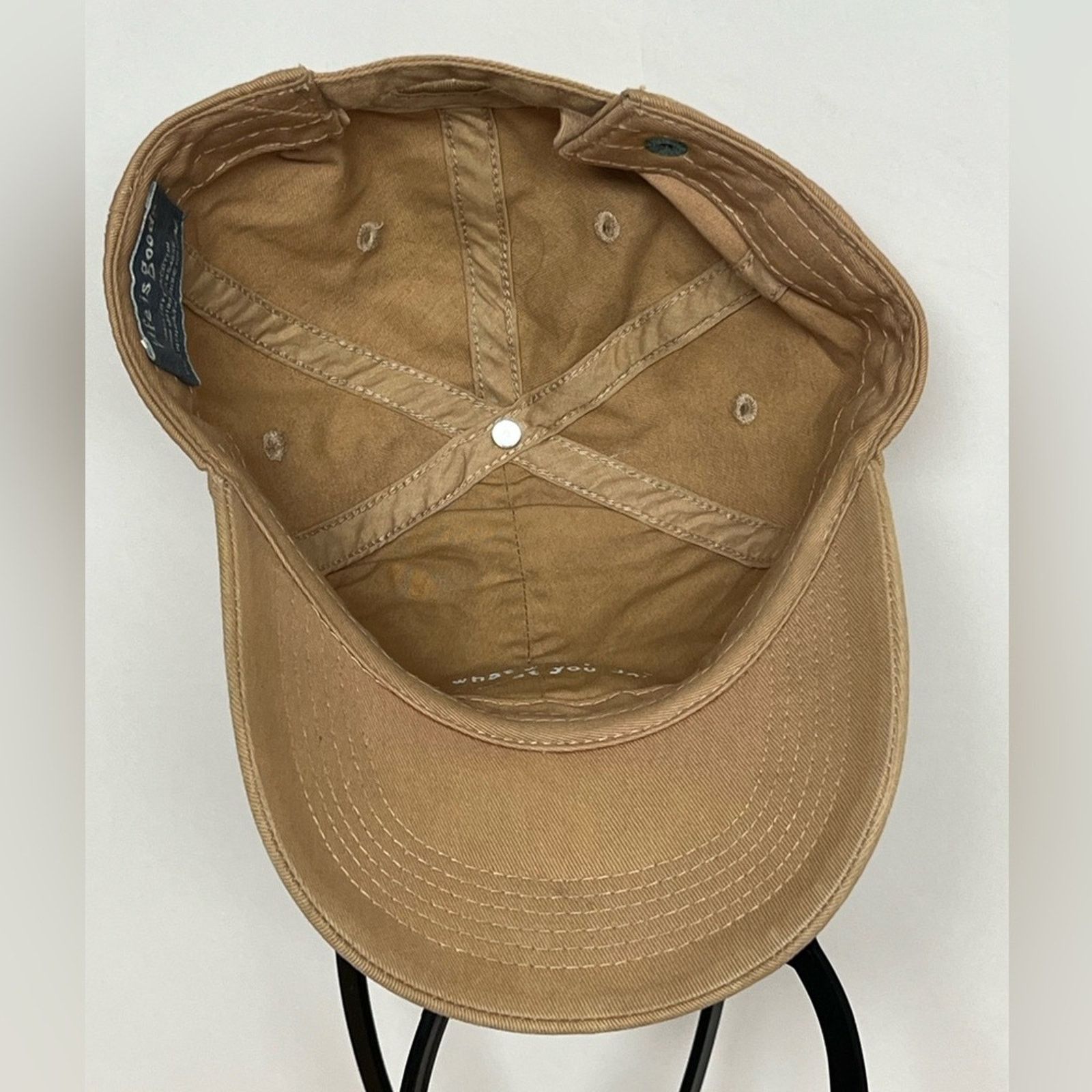Life is Good Life Is Good Embroidered Motorcycle Strapback Hat Ball Ride Size ONE SIZE - 5 Thumbnail