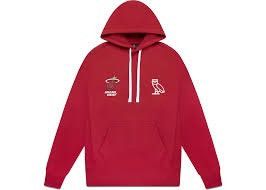 image of Drake x NBA Ovo X Miami Heat Hoodie in Red, Men's (Size Large)