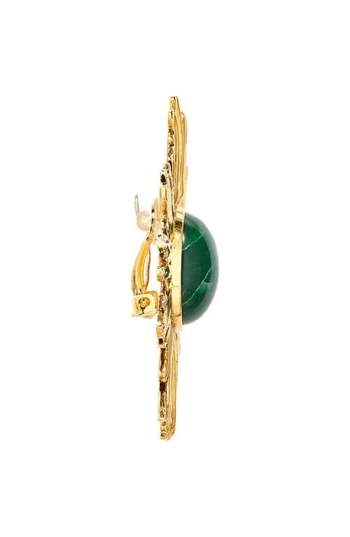 Saint Laurent Paris o1b1hav110325 759649 Size: OS / Sunburst Earrings Jade Metal Size ONE SIZE - 4 Thumbnail