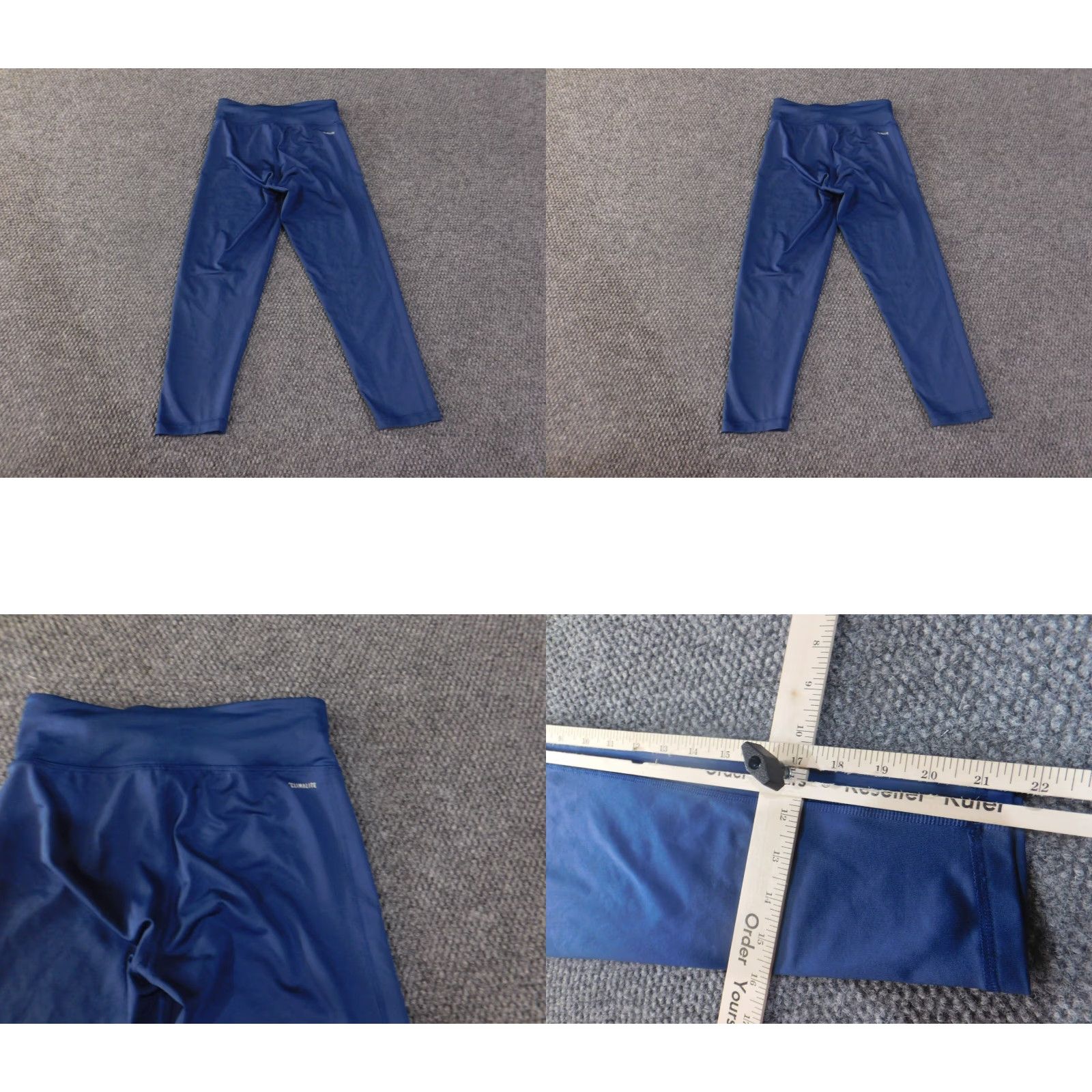 Adidas Adidas Leggings Women S Blue Print Running Performance Climalite Walking Compression Straight Inseam 21 in Size 40" / US 18 - 8 Thumbnail