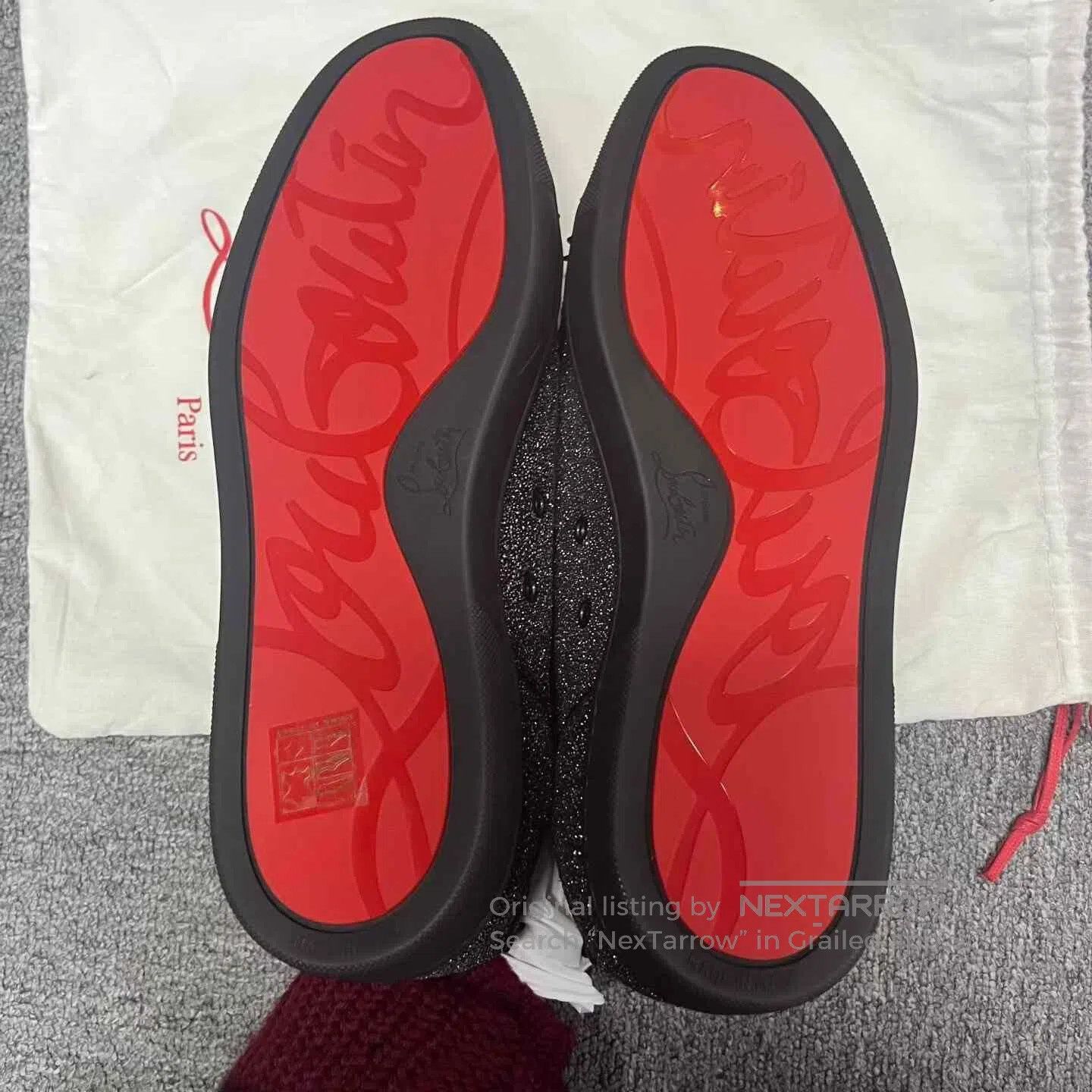 Christian Louboutin Christian Louboutin Black Leather Low-Top Sneakers. Size US 11 / EU 44 - 4 Thumbnail